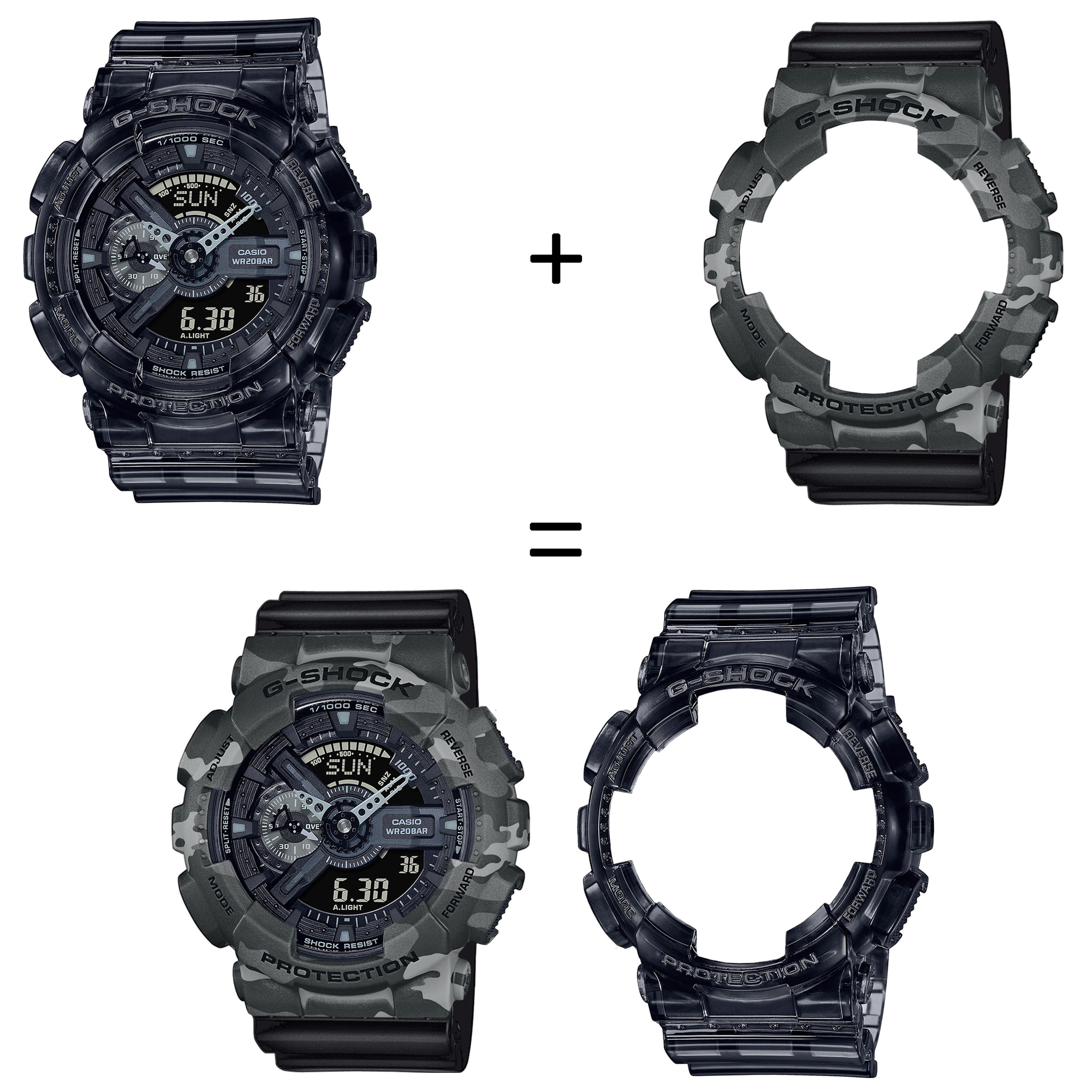 Casio SET GA-110SKE-8AER + BEZEL 10507071 + PASEK 10347688 zegarek - miniatura 2