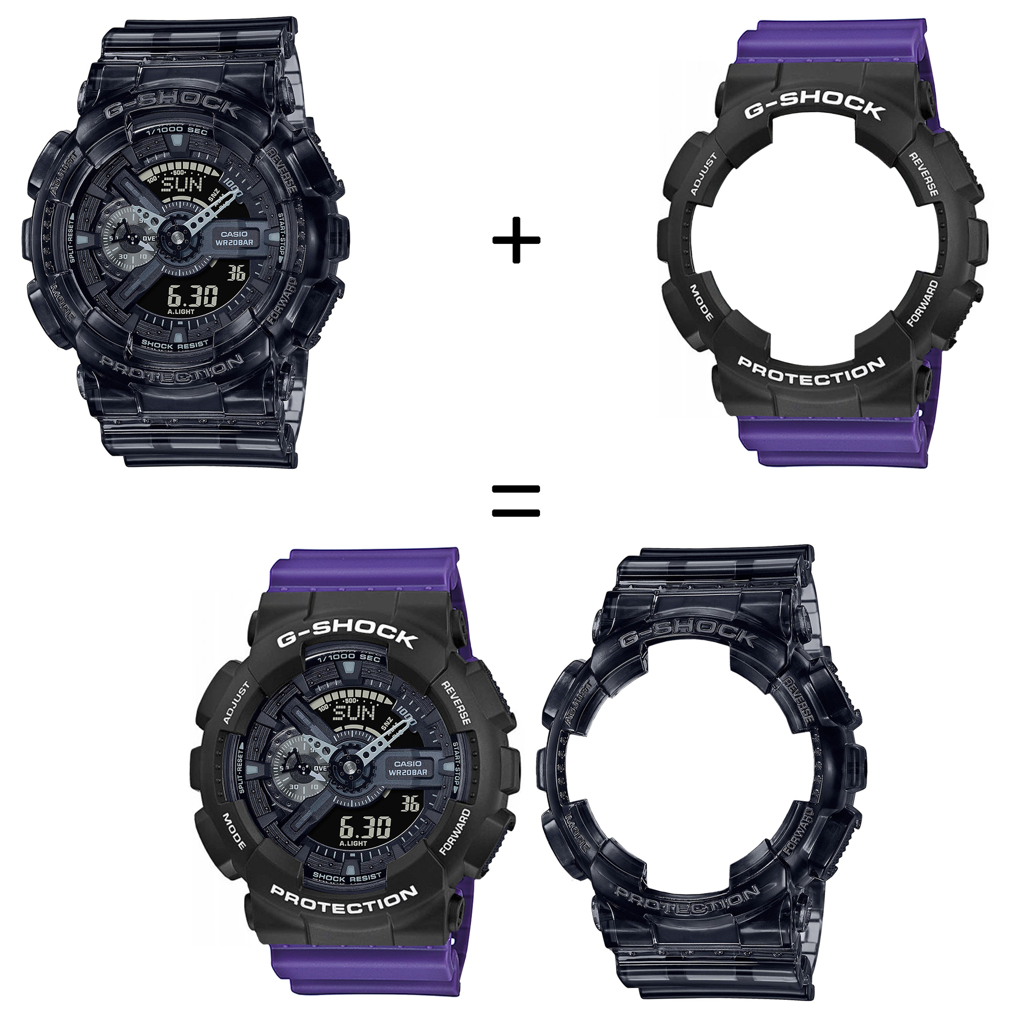 Casio SET GA-110SKE-8AER + BEZEL 10508136 + PASEK 10498156 zegarek - miniatura 2
