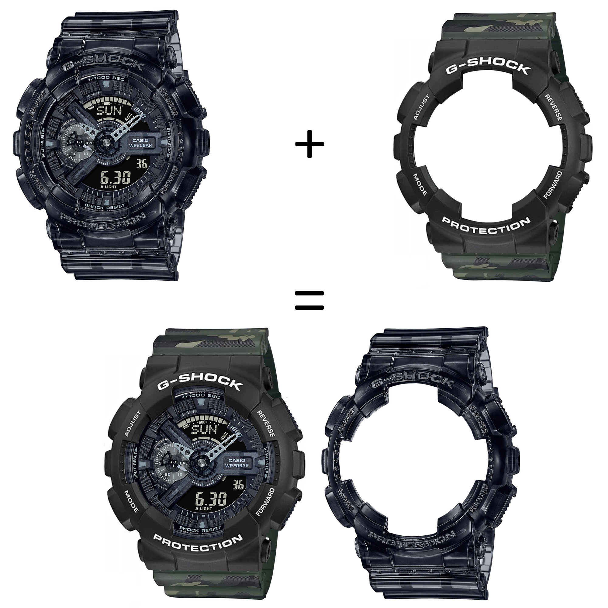 Casio SET GA-110SKE-8AER + BEZEL 10508136 + PASEK 10561429 zegarek - miniatura 2