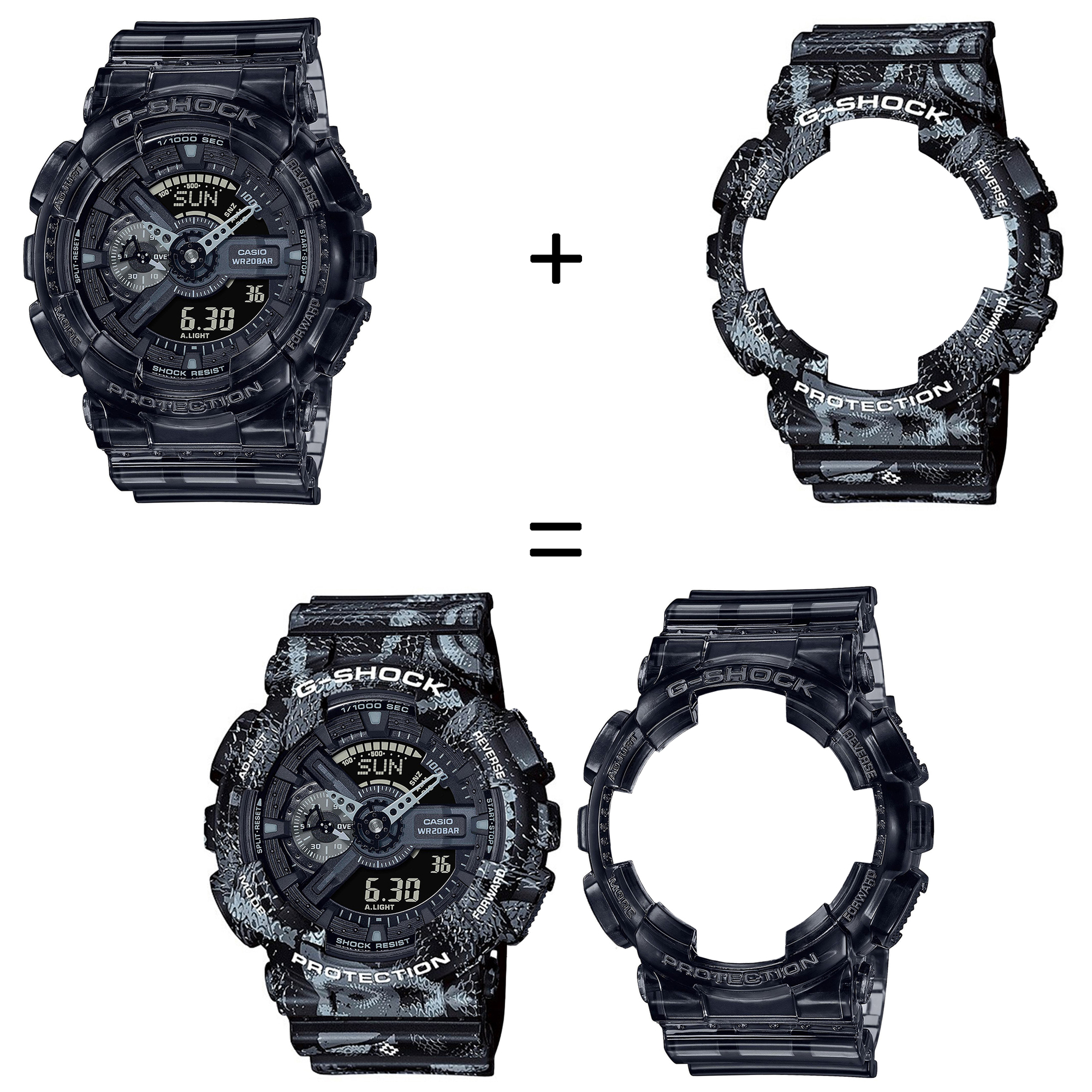 Casio SET GA-110SKE-8AER + BEZEL 10520052 + PASEK 10520049 zegarek - miniatura 2