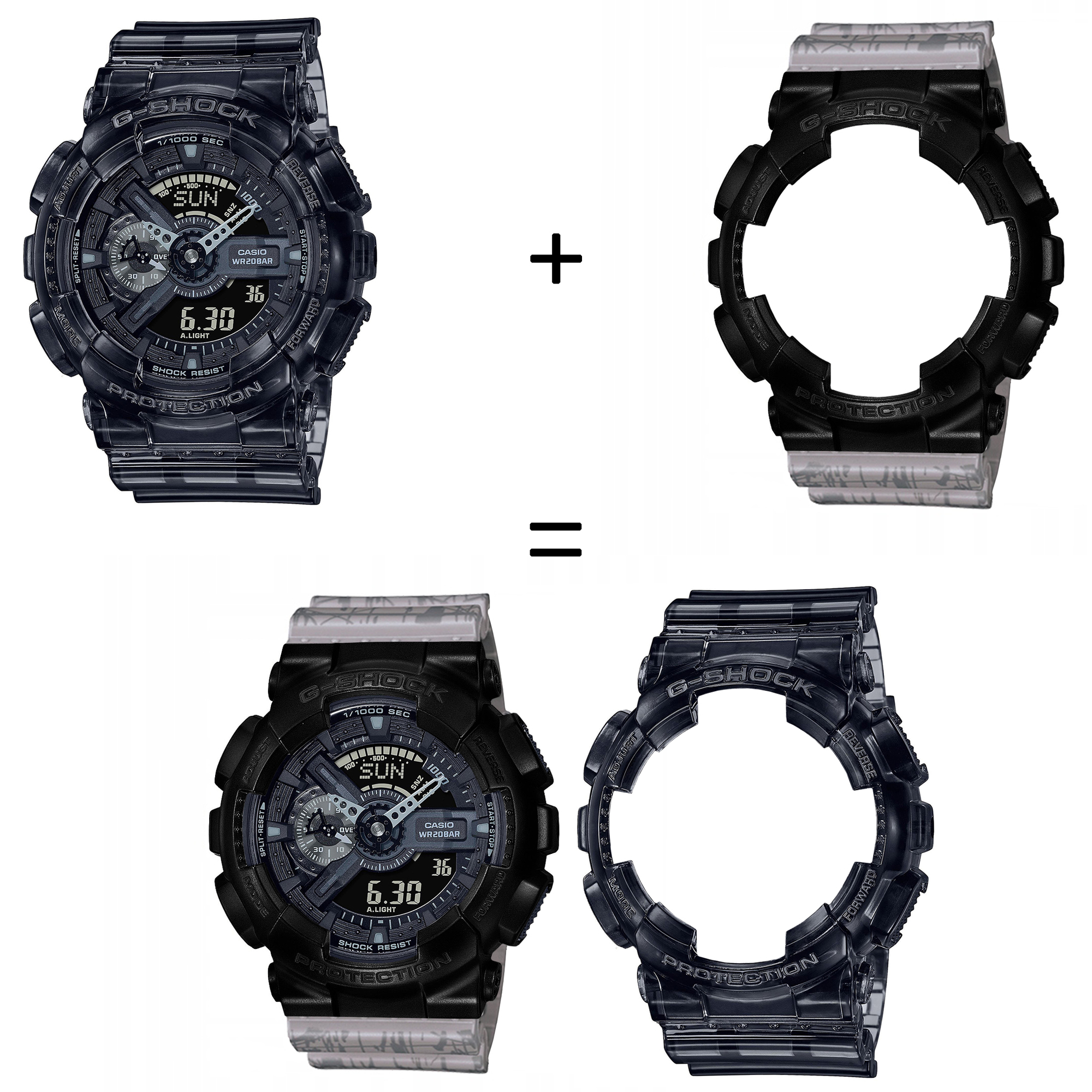 Casio SET GA-110SKE-8AER + BEZEL 10523429 + PASEK 10498174 zegarek - miniatura 2