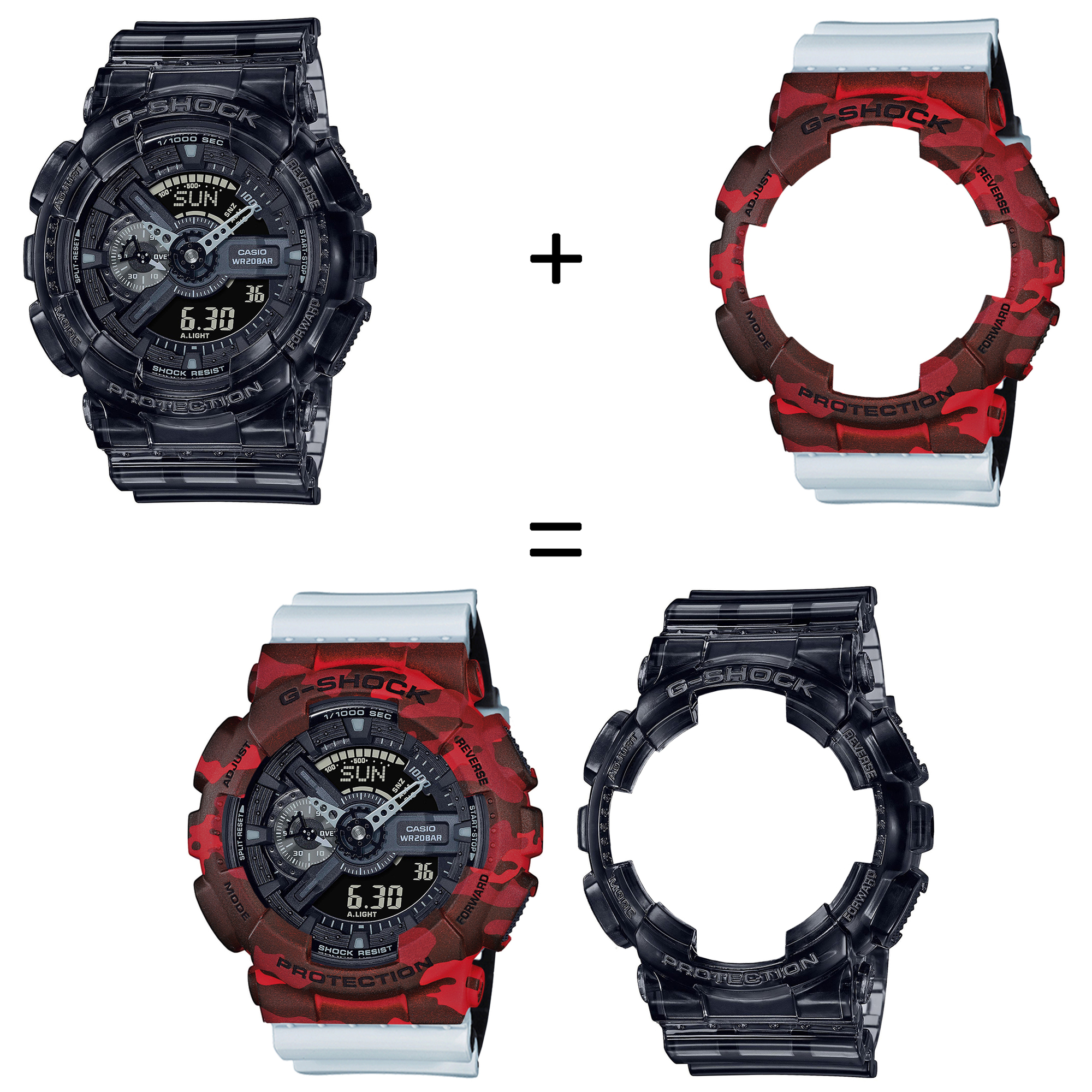 Casio SET GA-110SKE-8AER + BEZEL 10530688 + PASEK 10527469 zegarek - miniatura 2