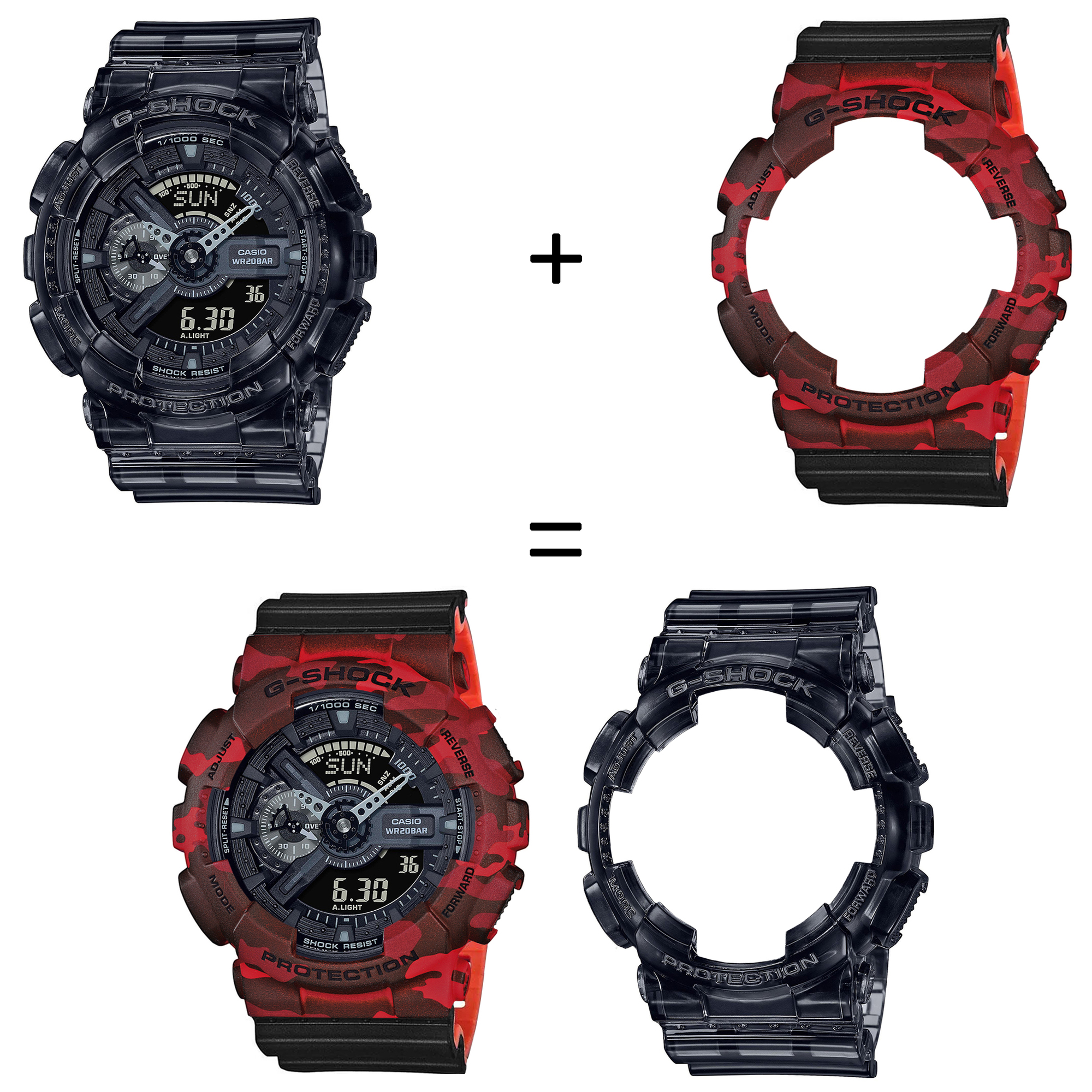 Casio SET GA-110SKE-8AER + BEZEL 10530688 + PASEK 10577142 zegarek - miniatura 2