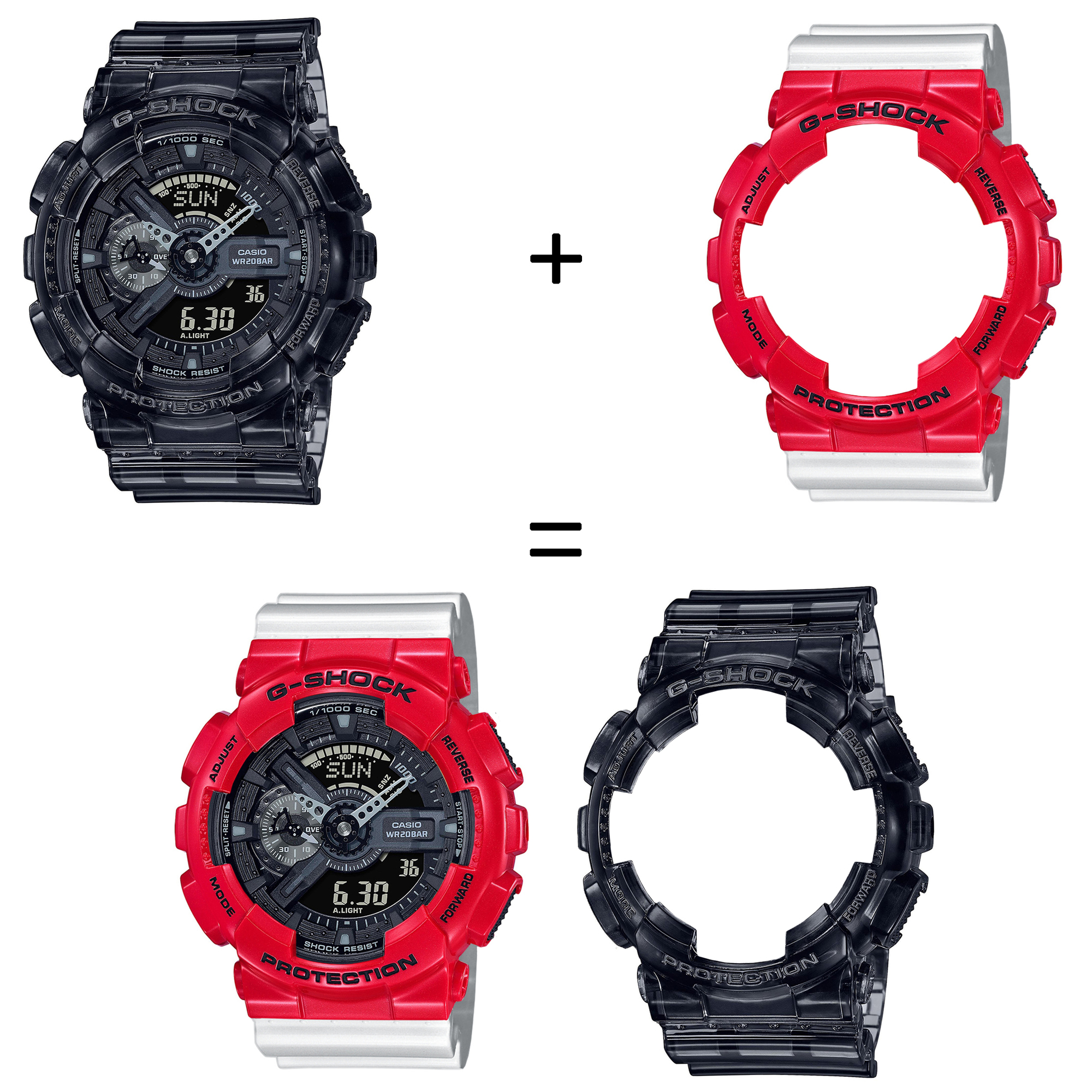 Casio SET GA-110SKE-8AER + BEZEL 10557822 + PASEK 10347710 zegarek - miniatura 2