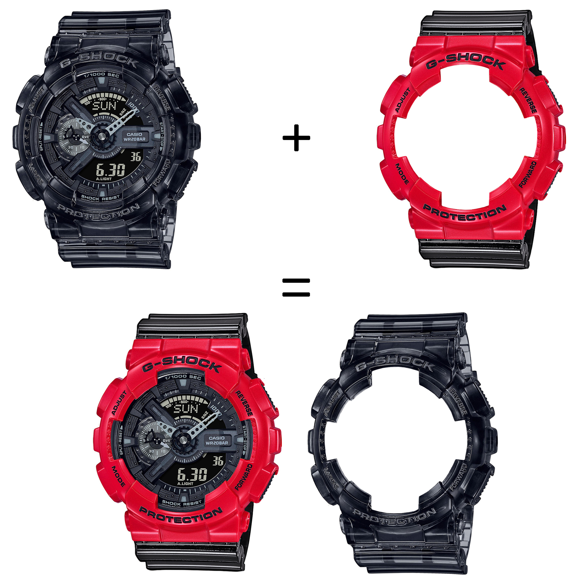 Casio SET GA-110SKE-8AER + BEZEL 10557822 + PASEK 10378391 zegarek - miniatura 2