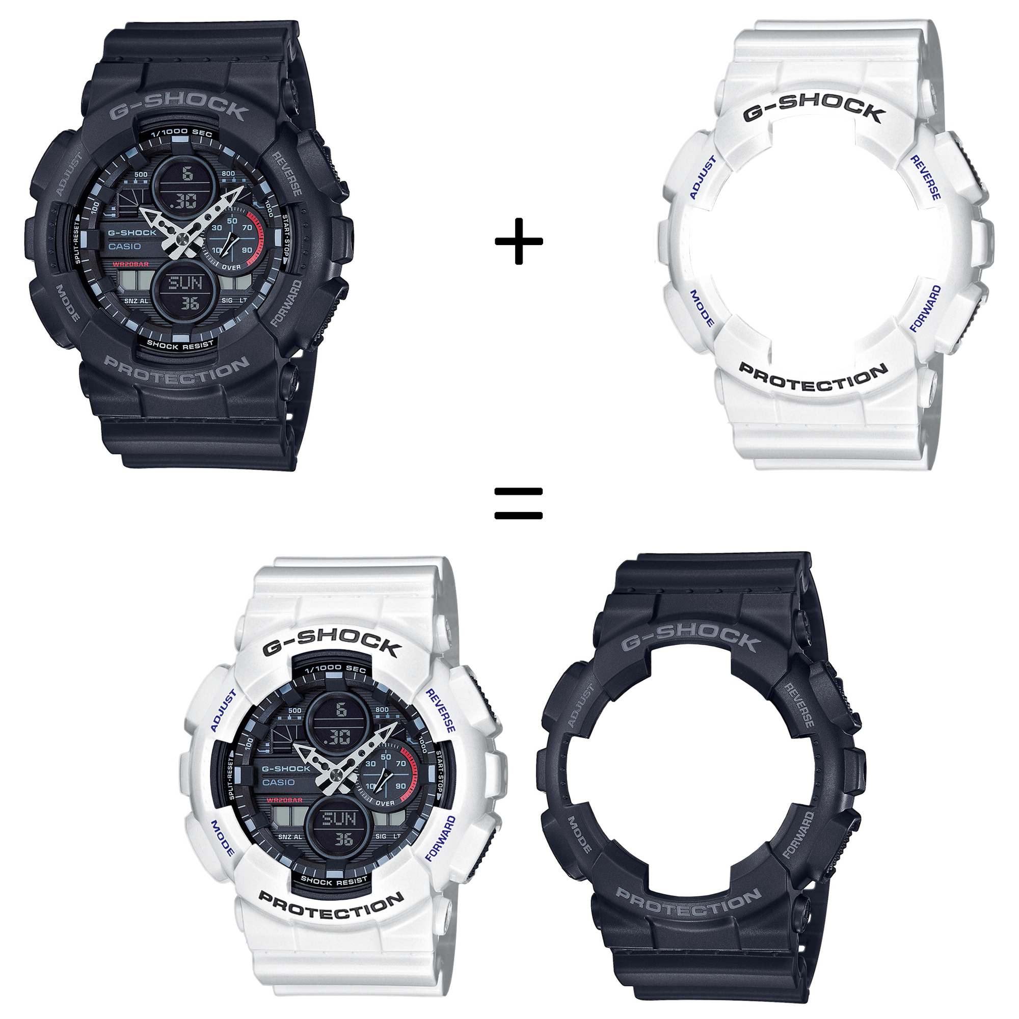 Casio SET GA-140-1A1ER + BEZEL 10347600 + PASEK 10347710 zegarek - miniatura 2