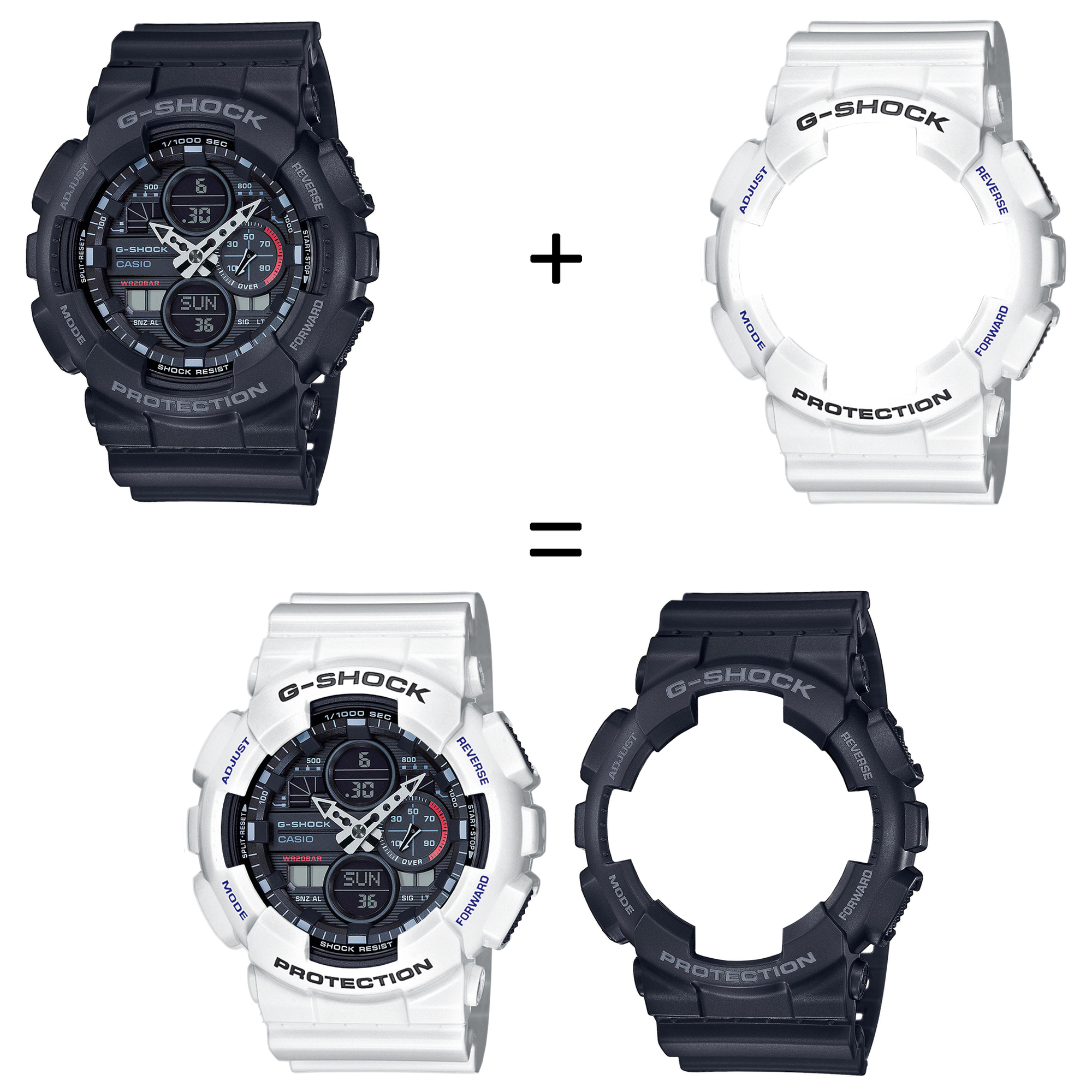 Casio SET GA-140-1A1ER + BEZEL 10347600 + PASEK 10430571 zegarek - miniatura 2