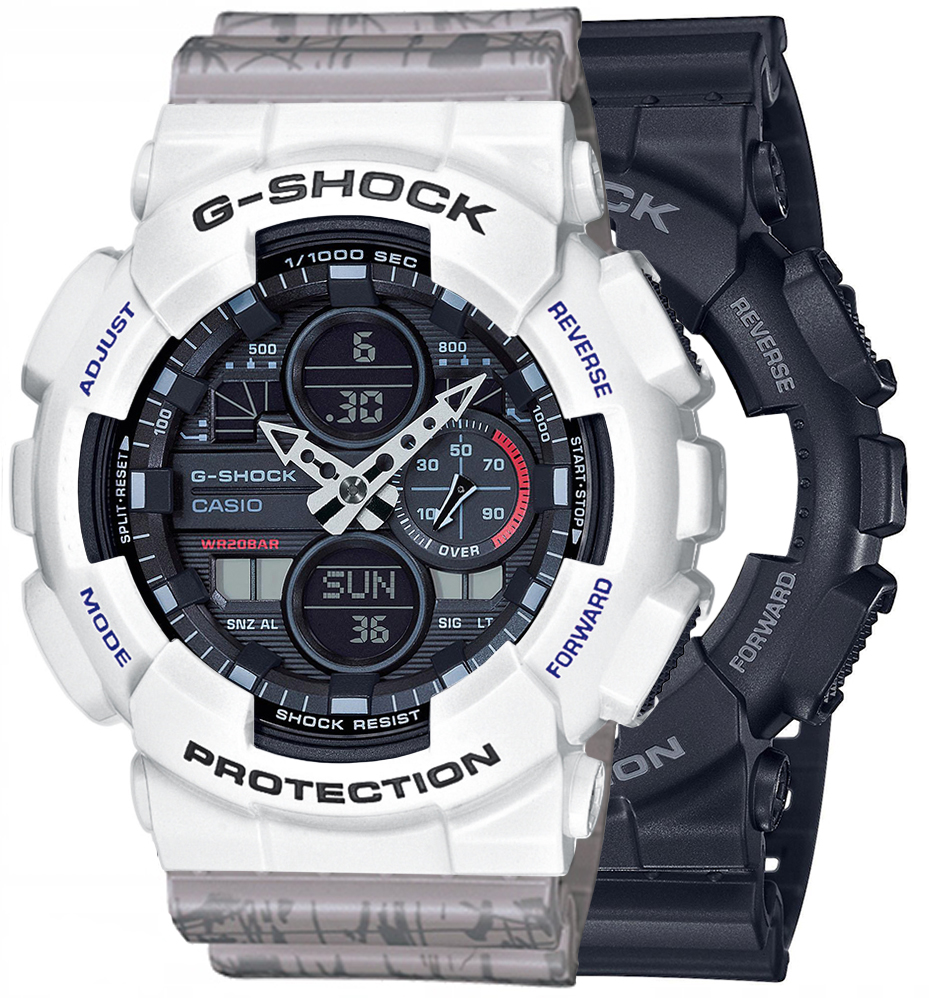 G-SHOCK SET GA-140-1A1ER + BEZEL 10347600 + PASEK 10498174