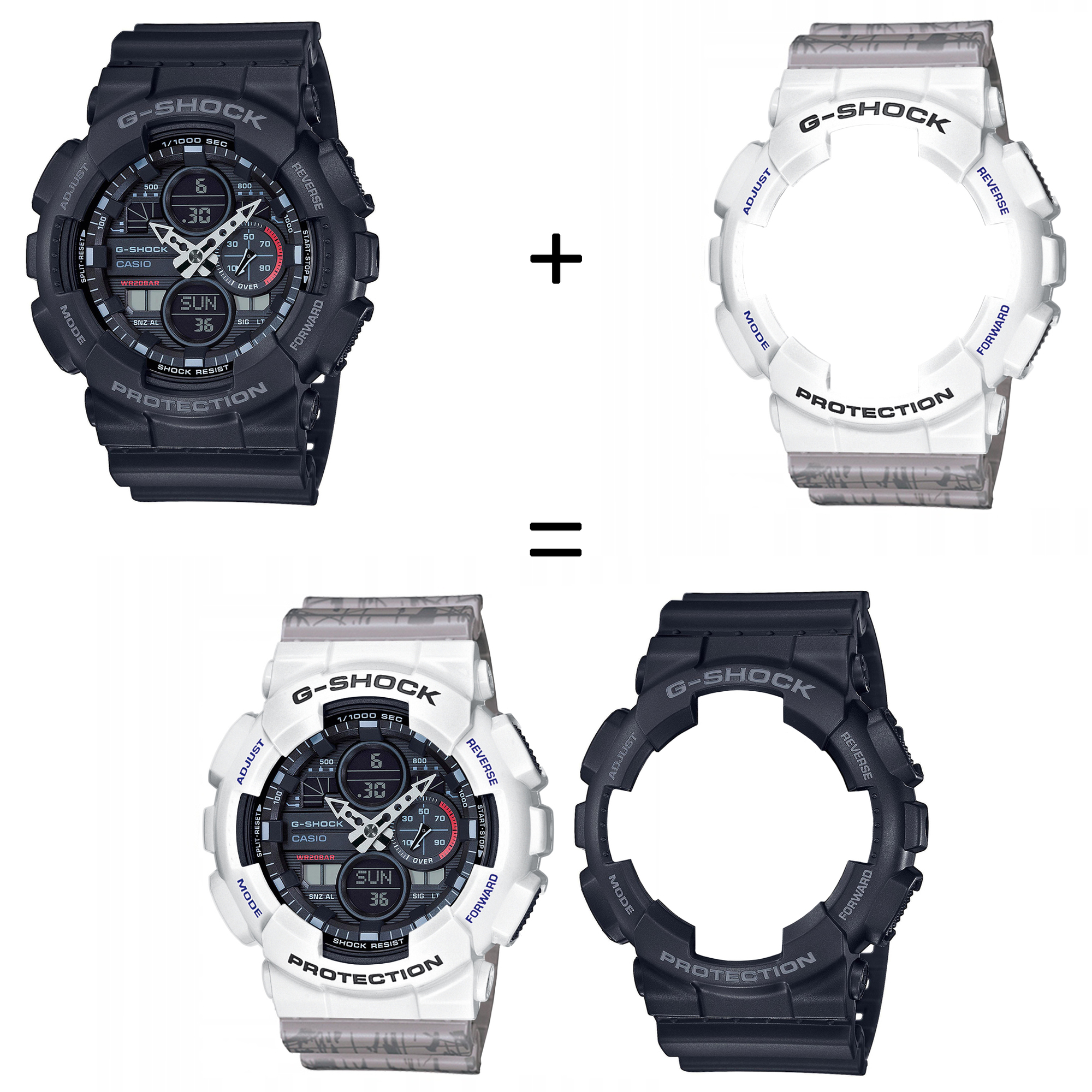 Casio SET GA-140-1A1ER + BEZEL 10347600 + PASEK 10498174 zegarek - miniatura 2