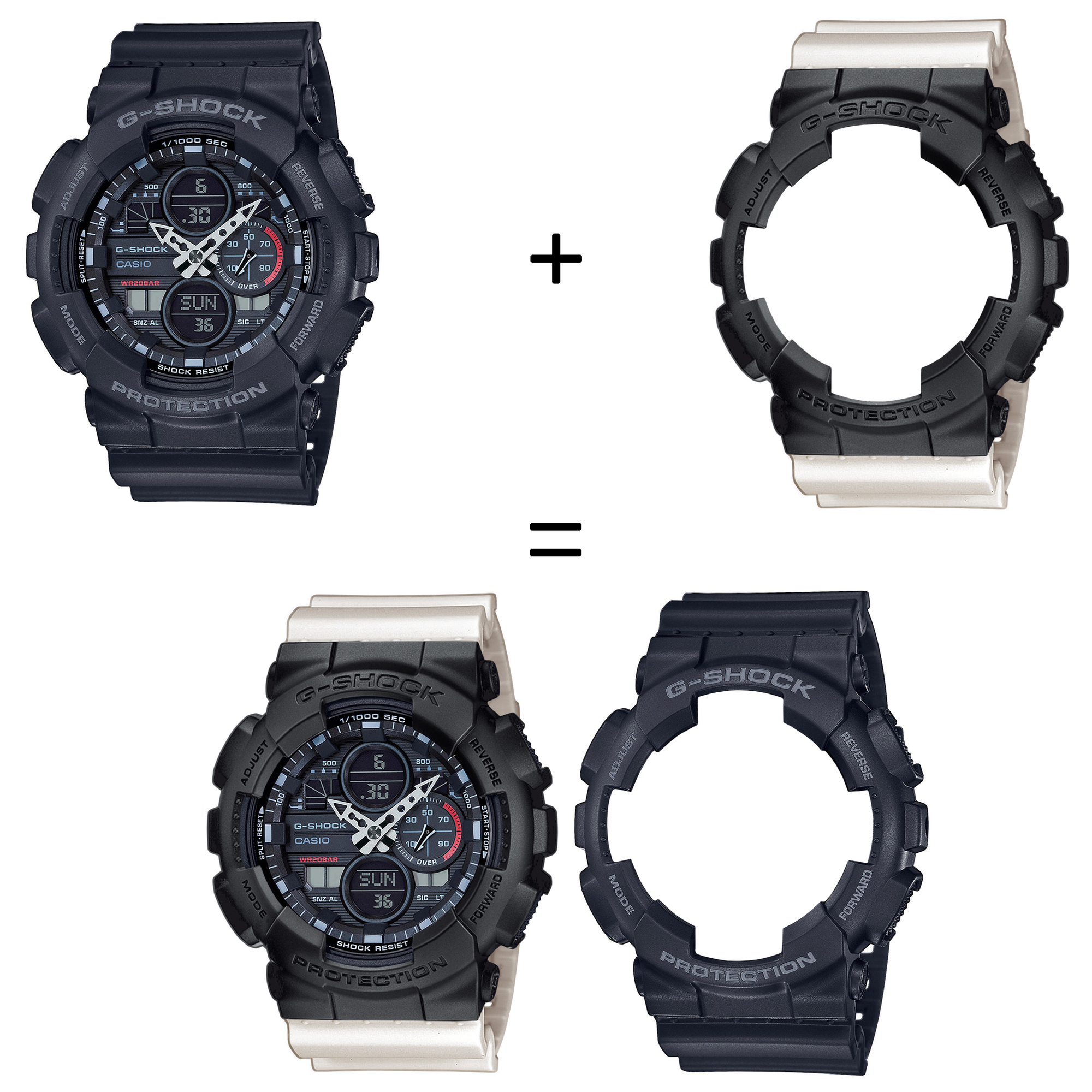 Casio SET GA-140-1A1ER + BEZEL 10358741 + PASEK 10395227 zegarek