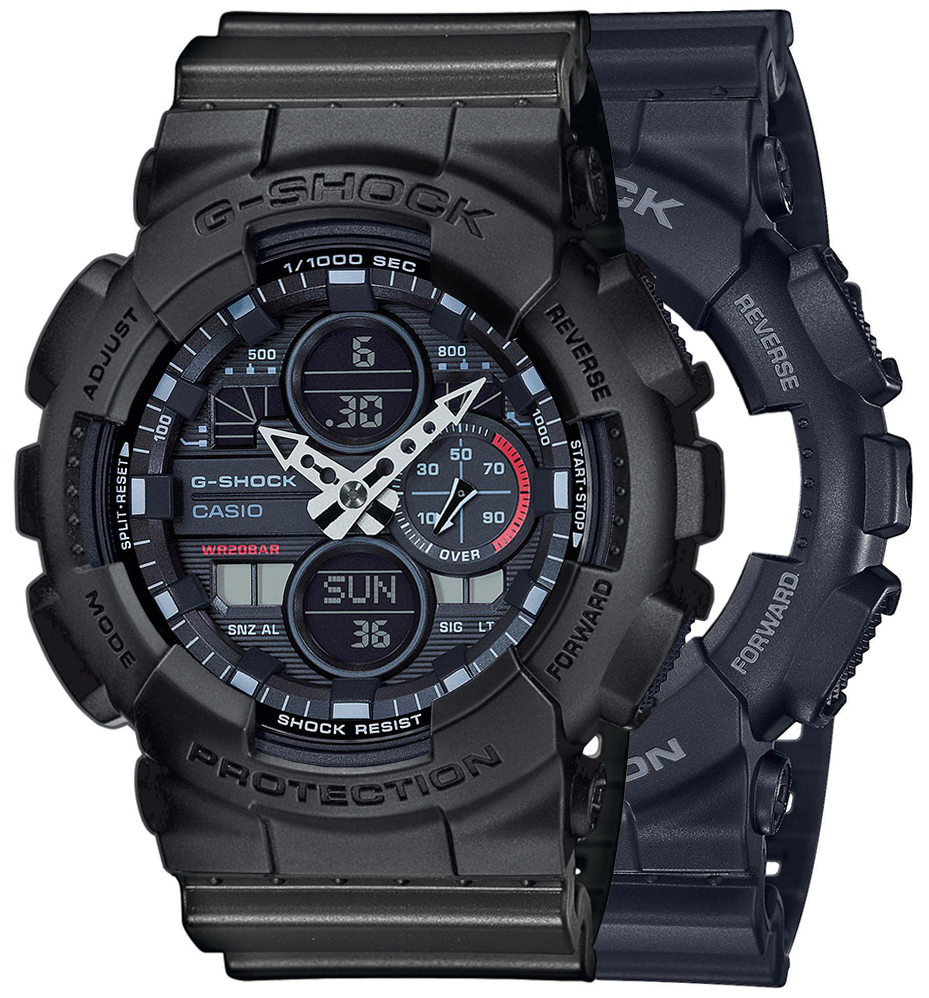  Casio G-SHOCK SET GA-140-1A1ER + BEZEL 10358741 + PASEK 10467764 