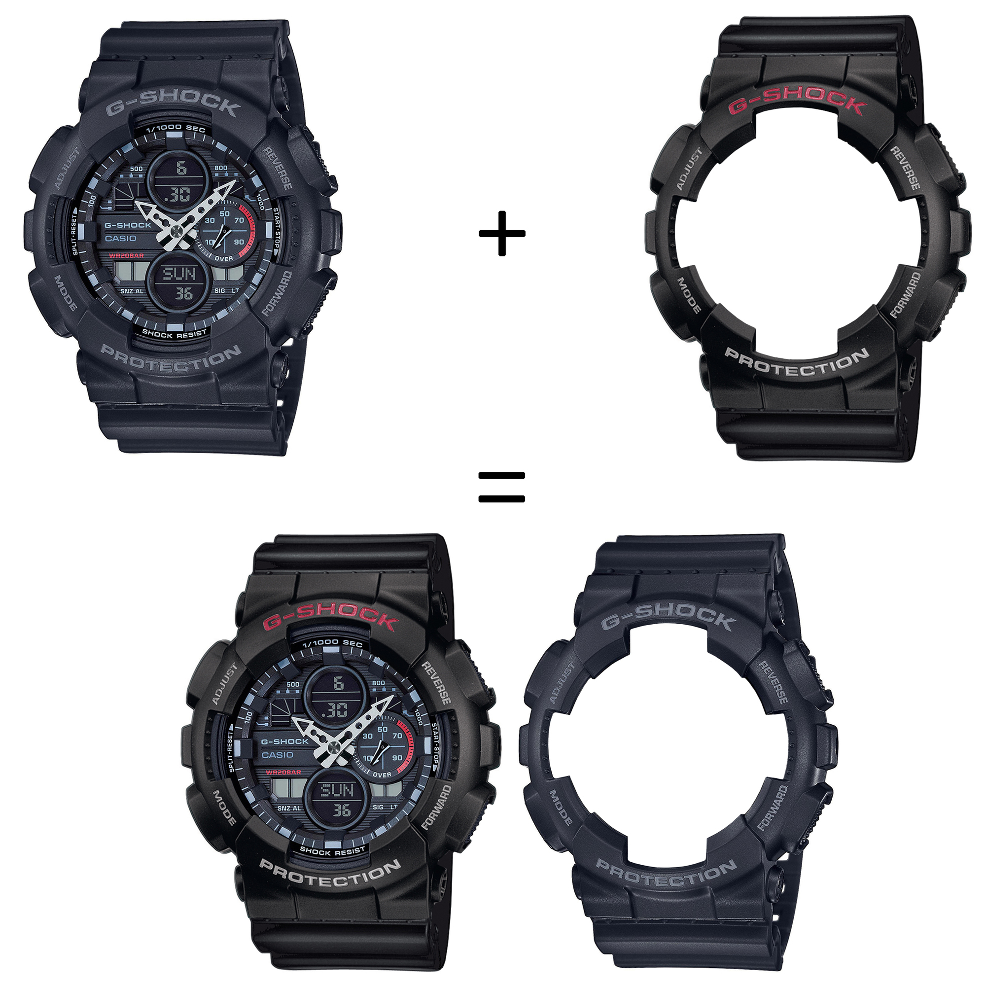 Casio SET GA-140-1A1ER + BEZEL 10378531 + PASEK 10347688 zegarek - miniatura 2