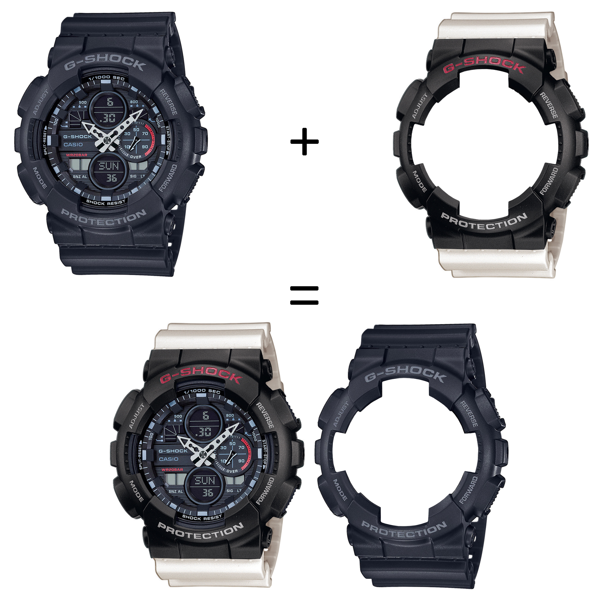 Casio SET GA-140-1A1ER + BEZEL 10378531 + PASEK 10395227 zegarek - miniatura 2