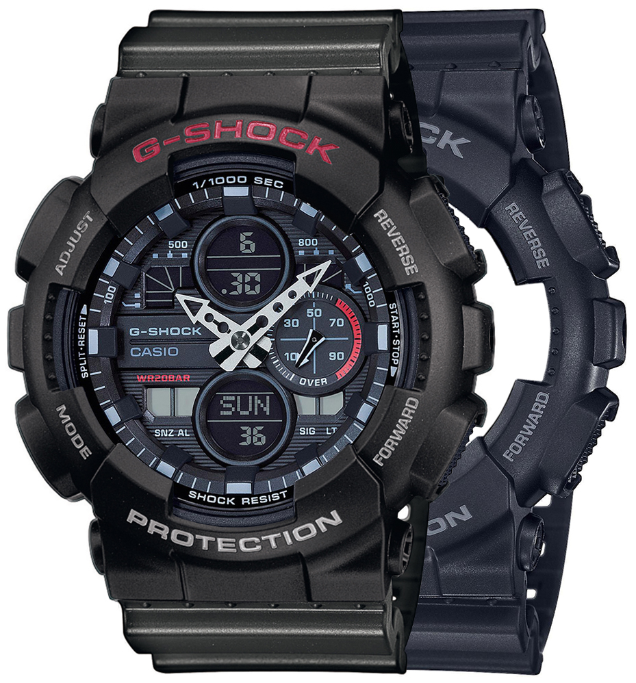  Casio G-SHOCK SET GA-140-1A1ER + BEZEL 10378531 + PASEK 10467764 