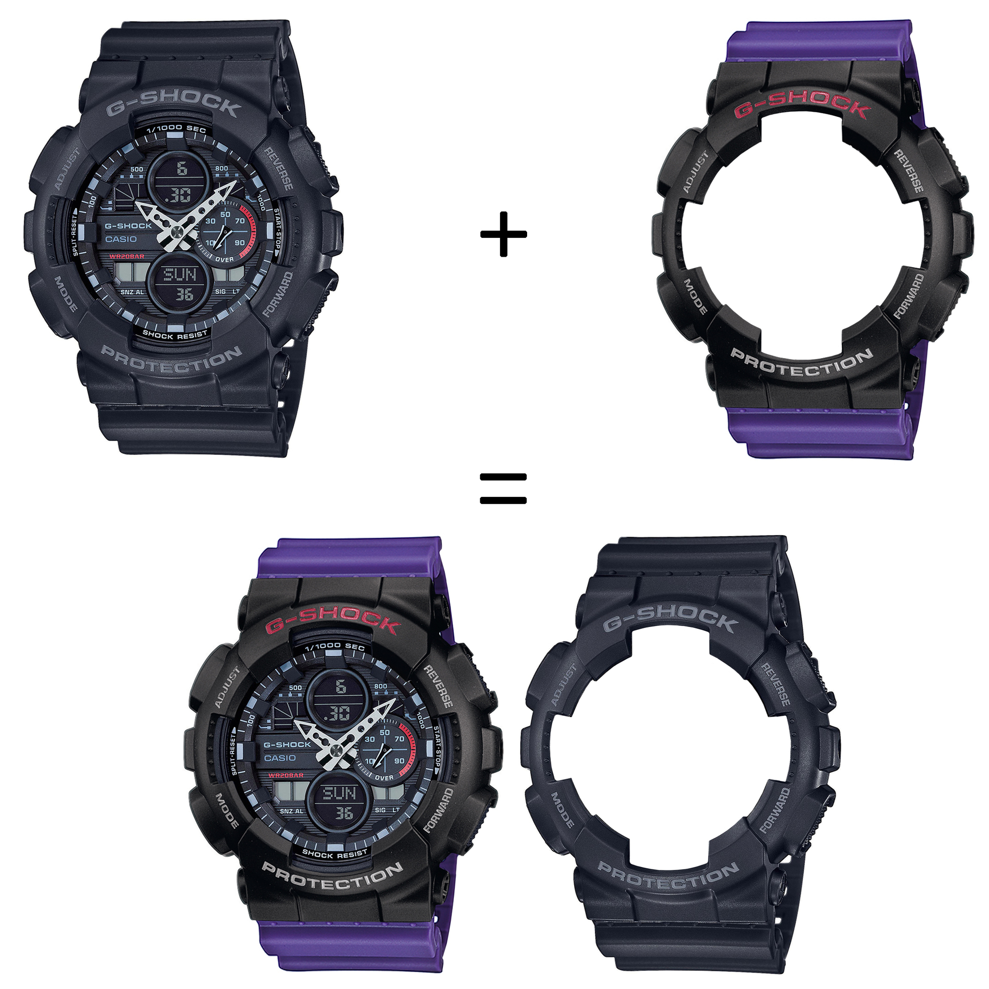 Casio SET GA-140-1A1ER + BEZEL 10378531 + PASEK 10498156 zegarek - miniatura 2