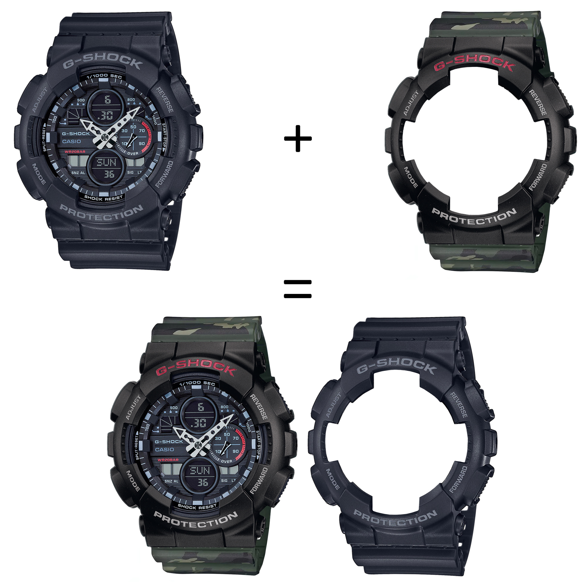 Casio SET GA-140-1A1ER + BEZEL 10378531 + PASEK 10561429 zegarek - miniatura 2