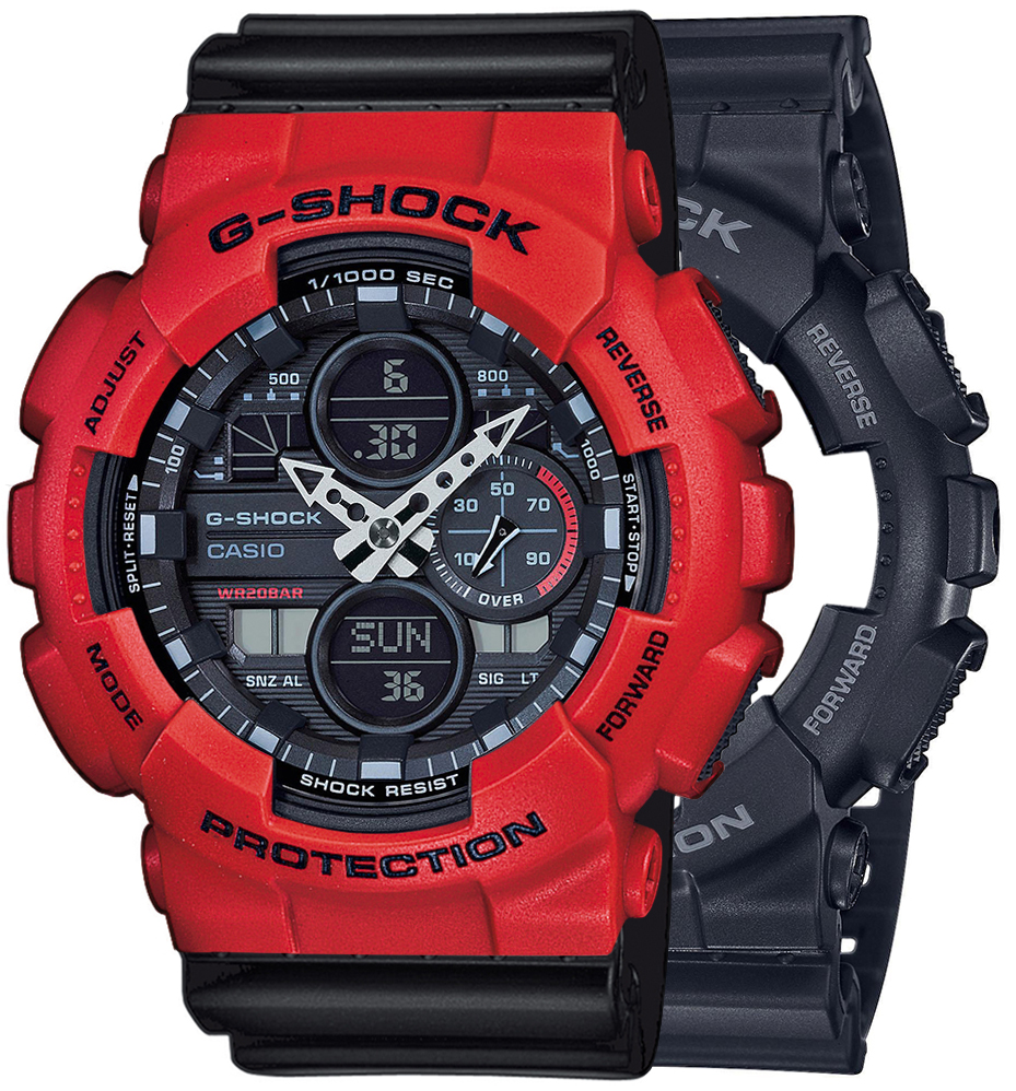 G-SHOCK SET GA-140-1A1ER + BEZEL 10395289 + PASEK 10347688