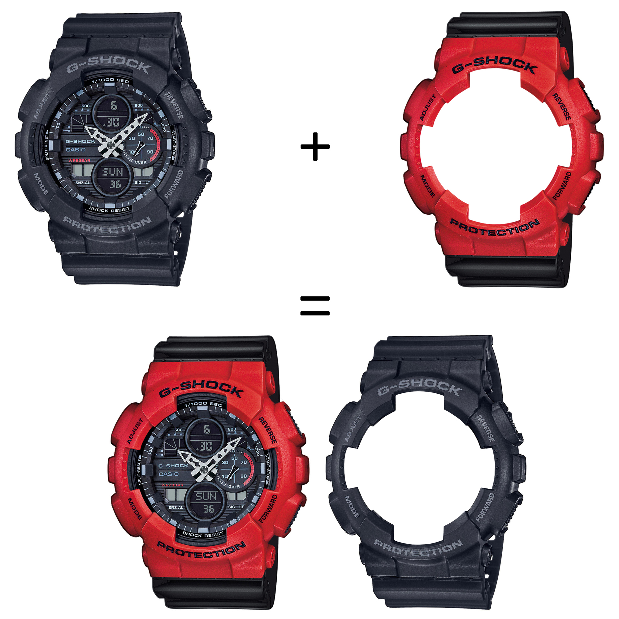 Casio SET GA-140-1A1ER + BEZEL 10395289 + PASEK 10347688 zegarek - miniatura 2