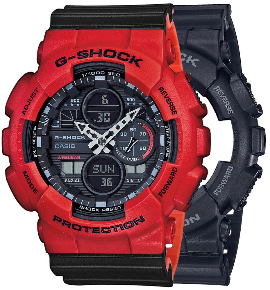 G-SHOCK SET GA-140-1A1ER + BEZEL 10395289 + PASEK 10577142