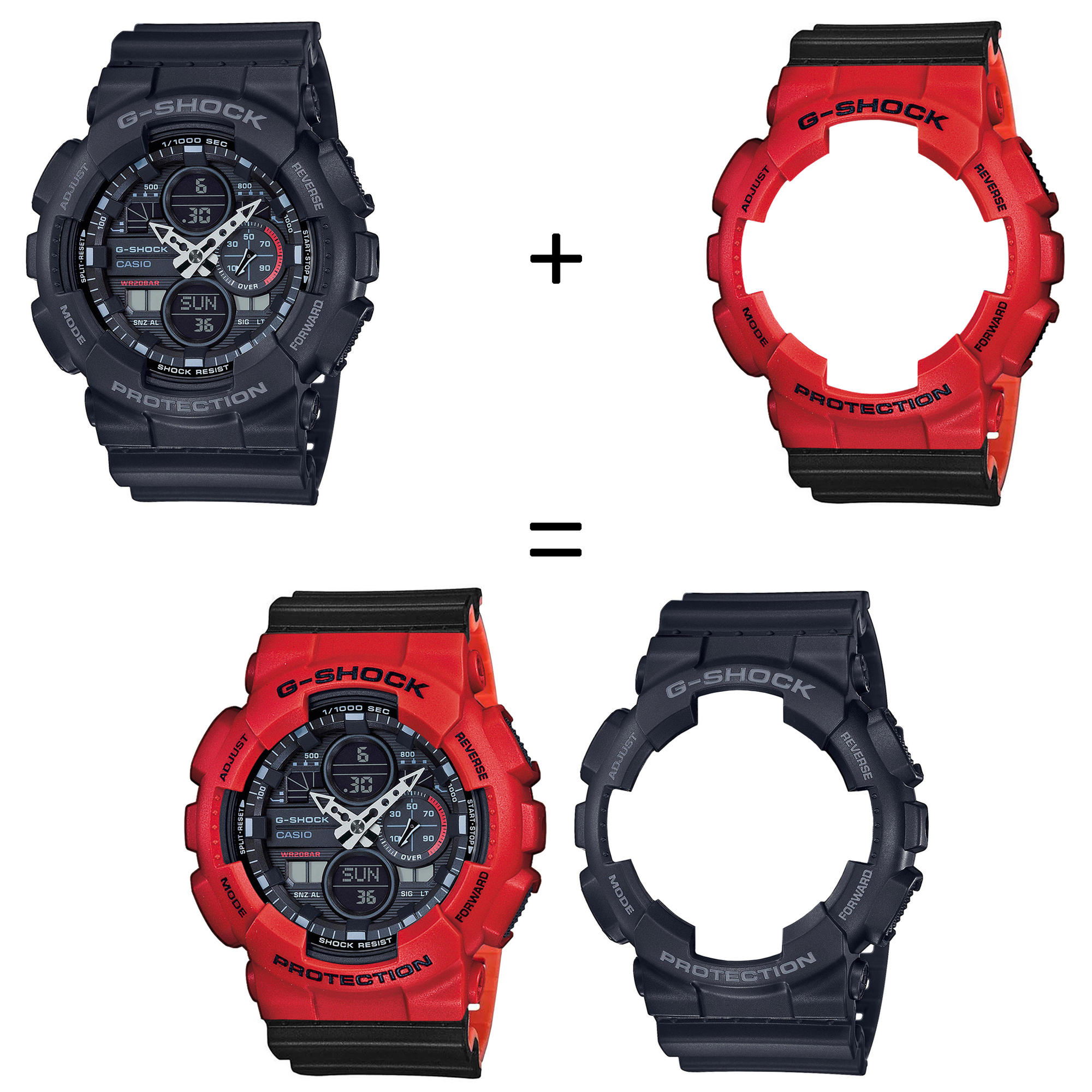 Casio SET GA-140-1A1ER + BEZEL 10395289 + PASEK 10577142 zegarek - miniatura 2