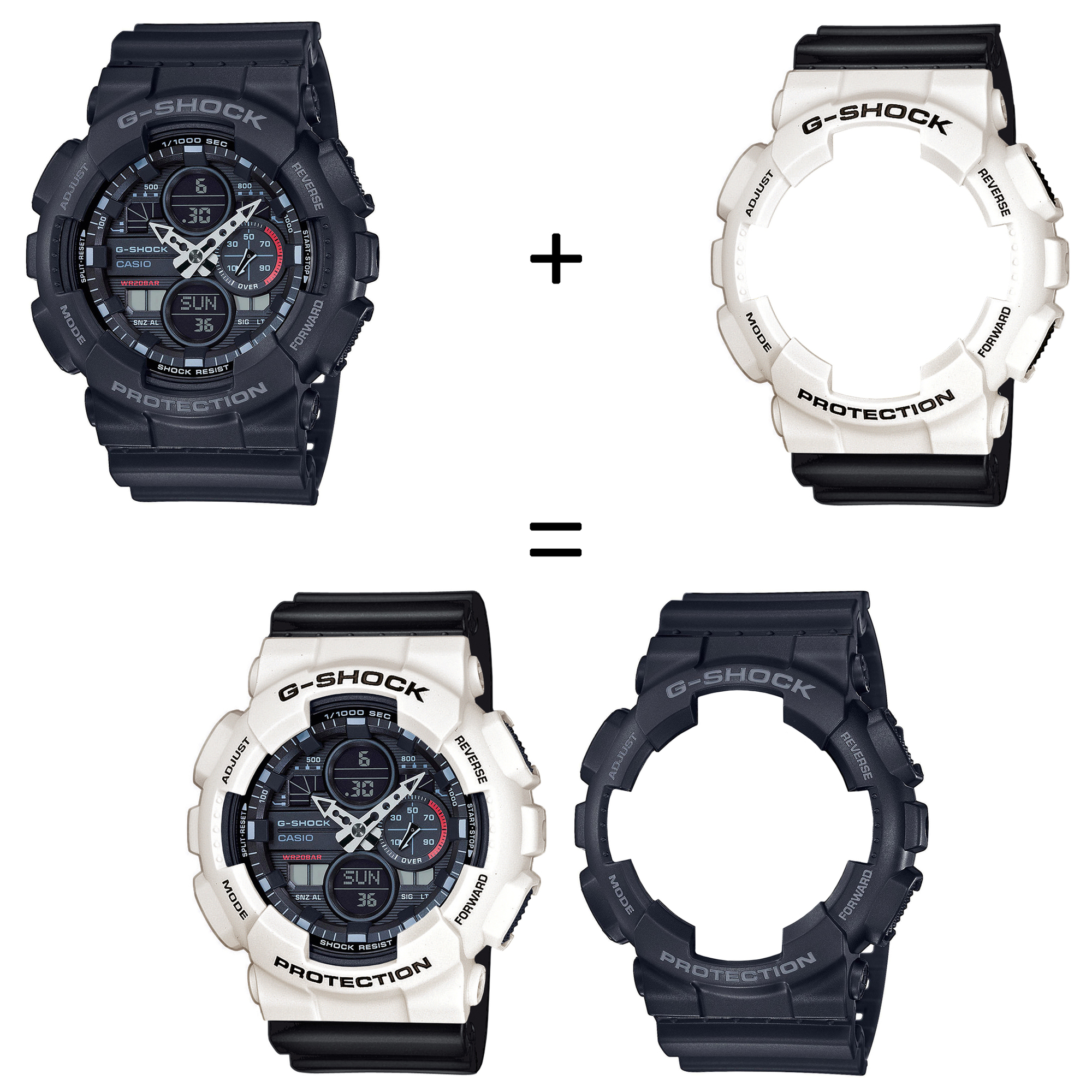 Casio SET GA-140-1A1ER + BEZEL 10395292 + PASEK 10536683 zegarek - miniatura 2