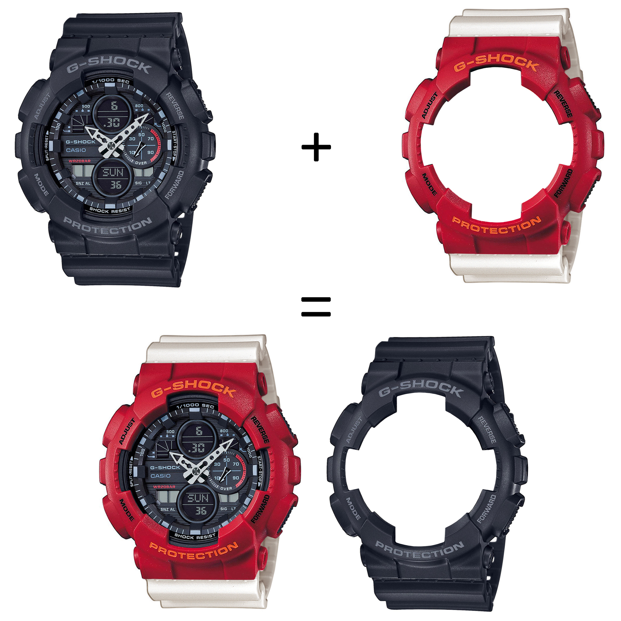 Casio SET GA-140-1A1ER + BEZEL 10441433 + PASEK 10395227 zegarek - miniatura 2