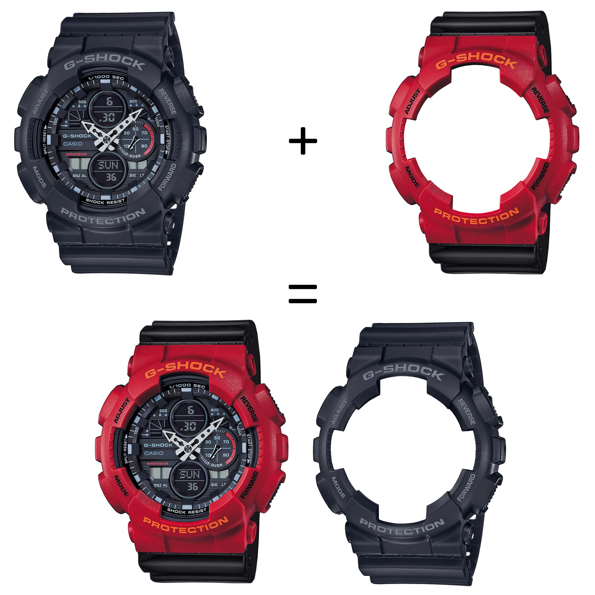 Casio SET GA-140-1A1ER + BEZEL 10441433 + PASEK 10536683 zegarek - miniatura 2