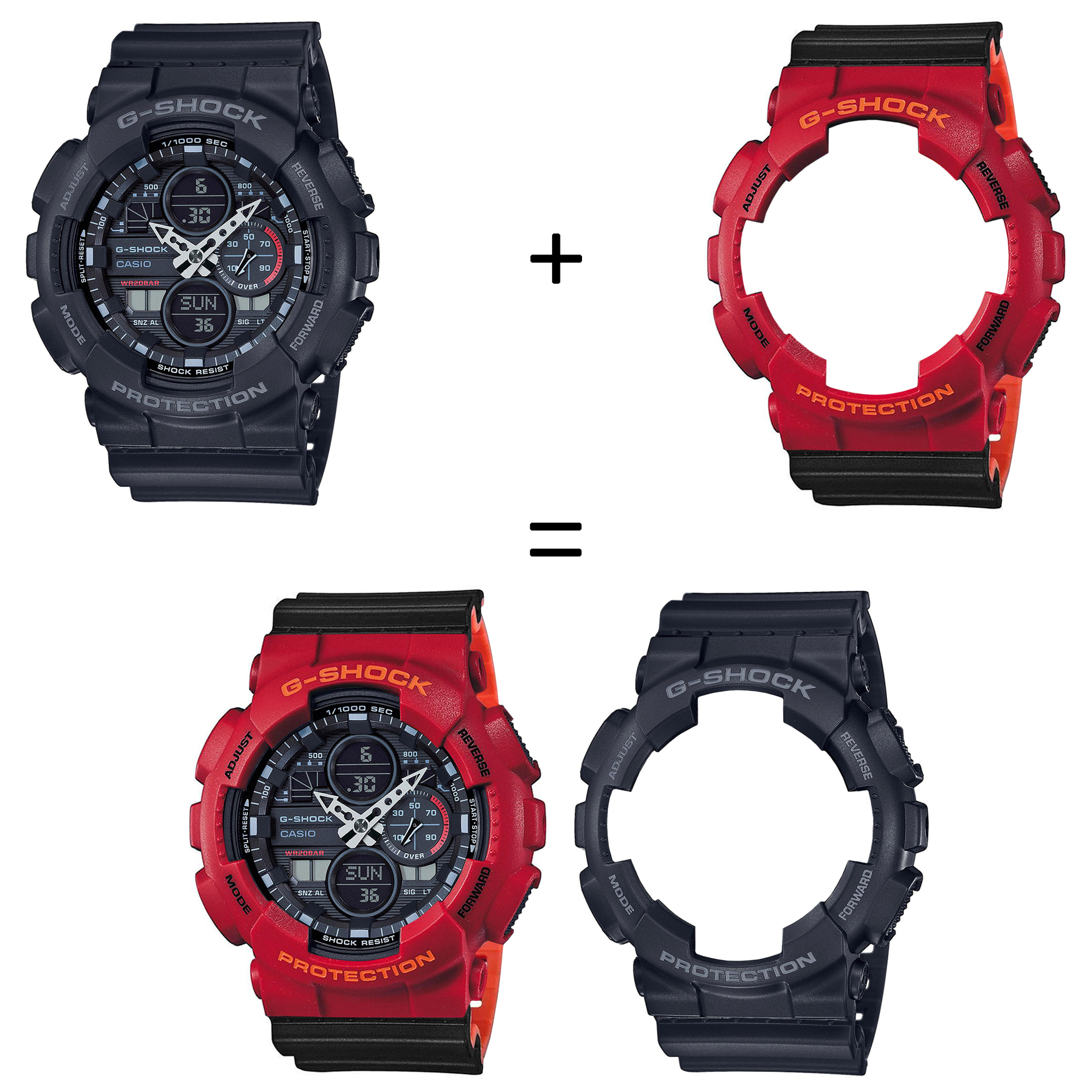 Casio SET GA-140-1A1ER + BEZEL 10441433 + PASEK 10577142 zegarek - miniatura 2