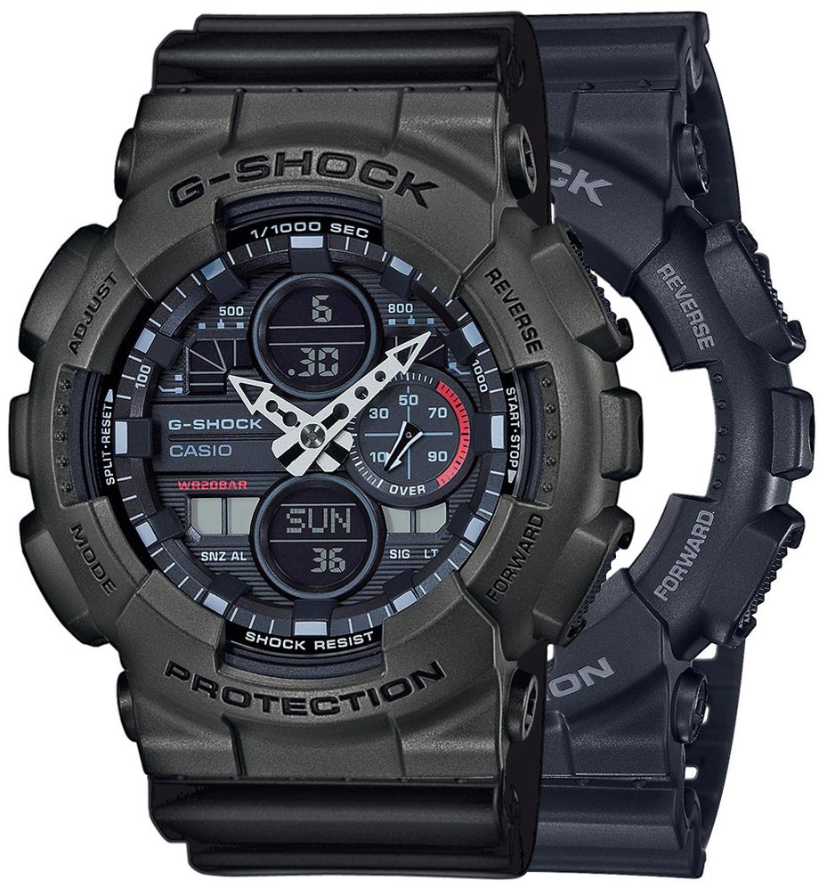  Casio G-SHOCK SET GA-140-1A1ER + BEZEL 10467795 + PASEK 10347688 