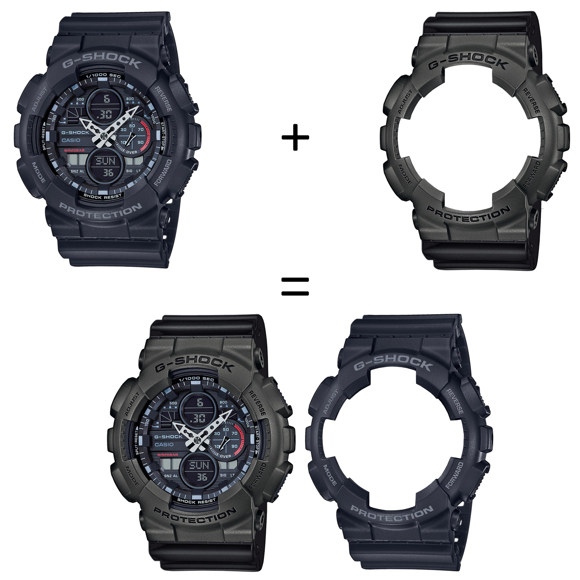 Casio SET GA-140-1A1ER + BEZEL 10467795 + PASEK 10347688 zegarek - miniatura 2