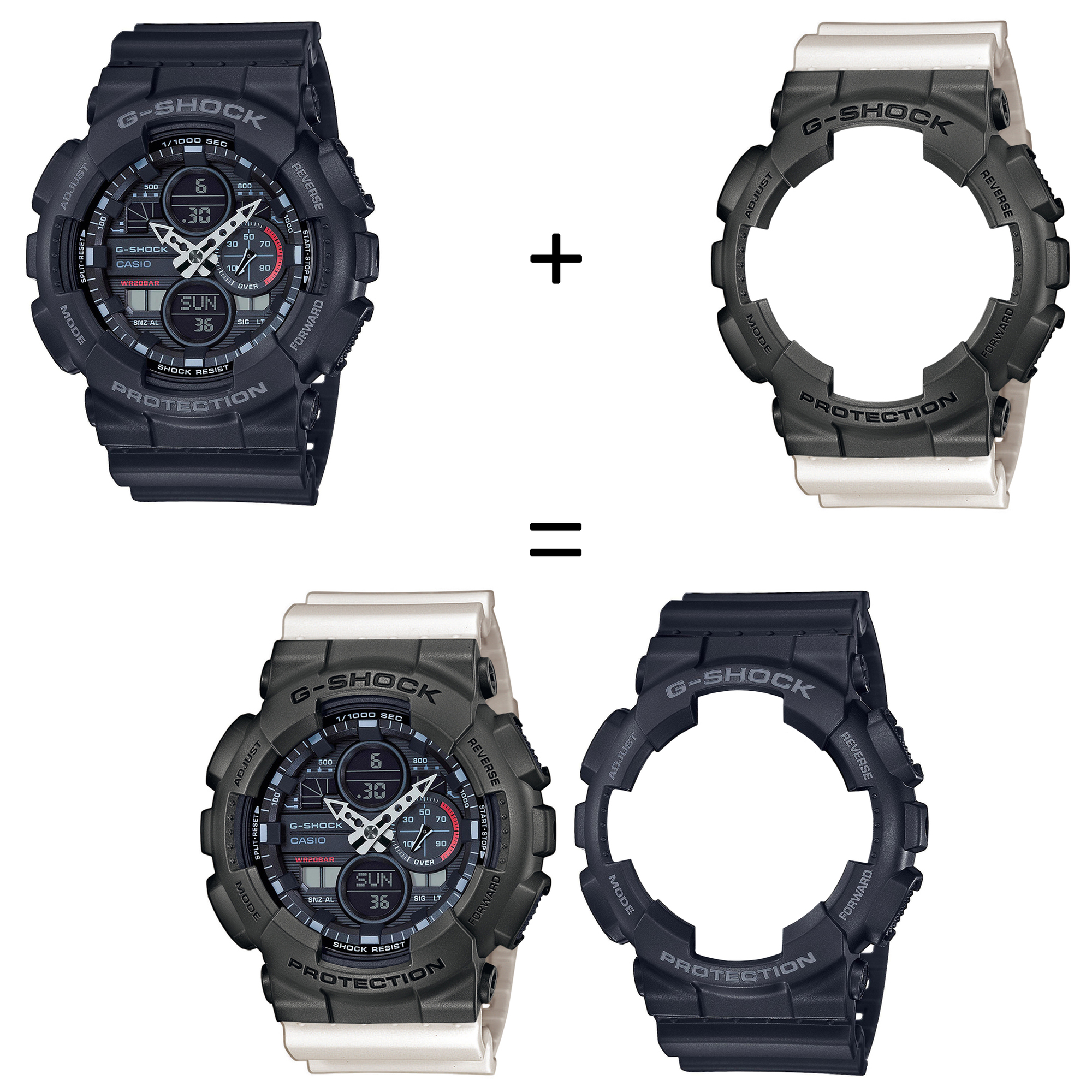 Casio SET GA-140-1A1ER + BEZEL 10467795 + PASEK 10395227 zegarek - miniatura 2