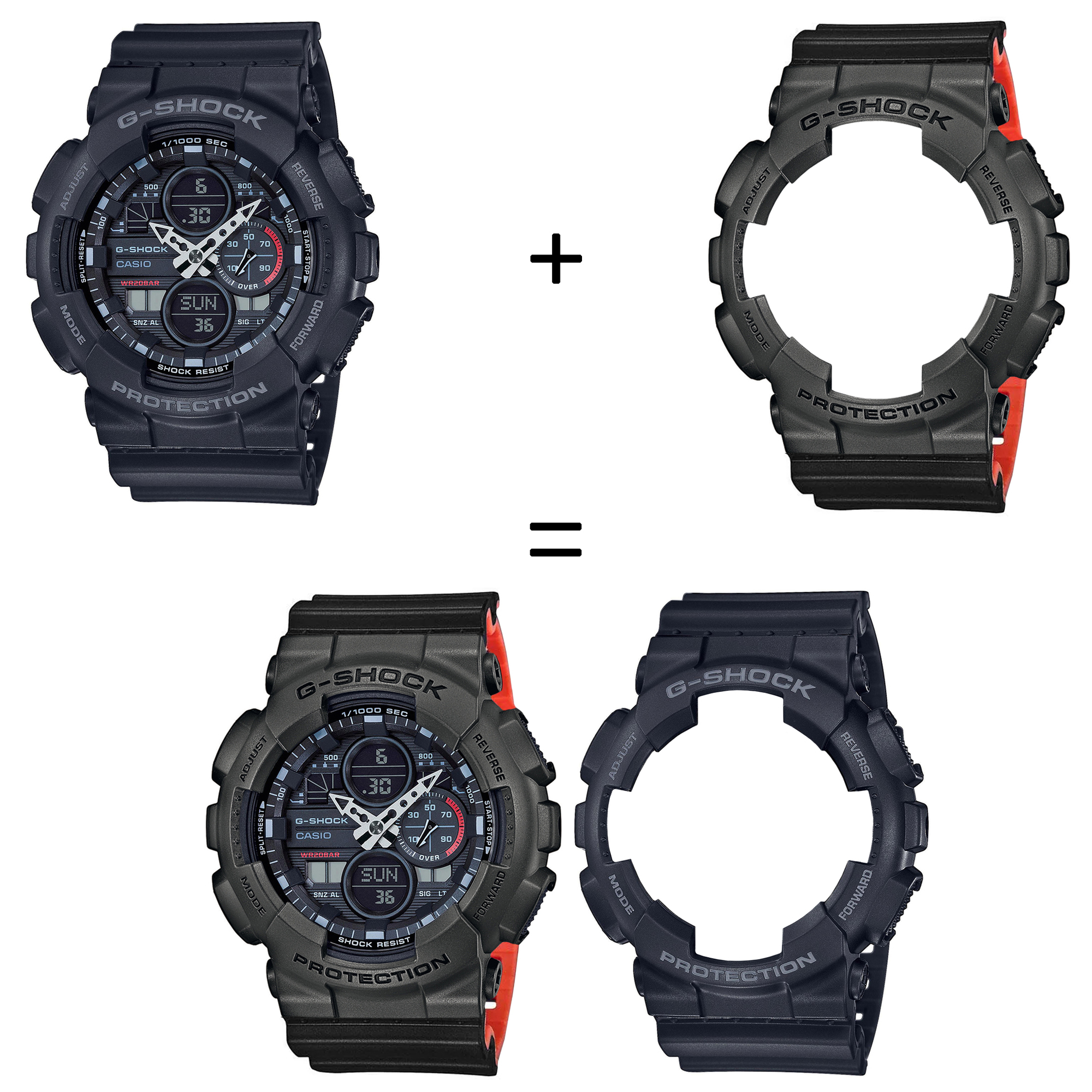 Casio SET GA-140-1A1ER + BEZEL 10467795 + PASEK 10577142 zegarek - miniatura 2