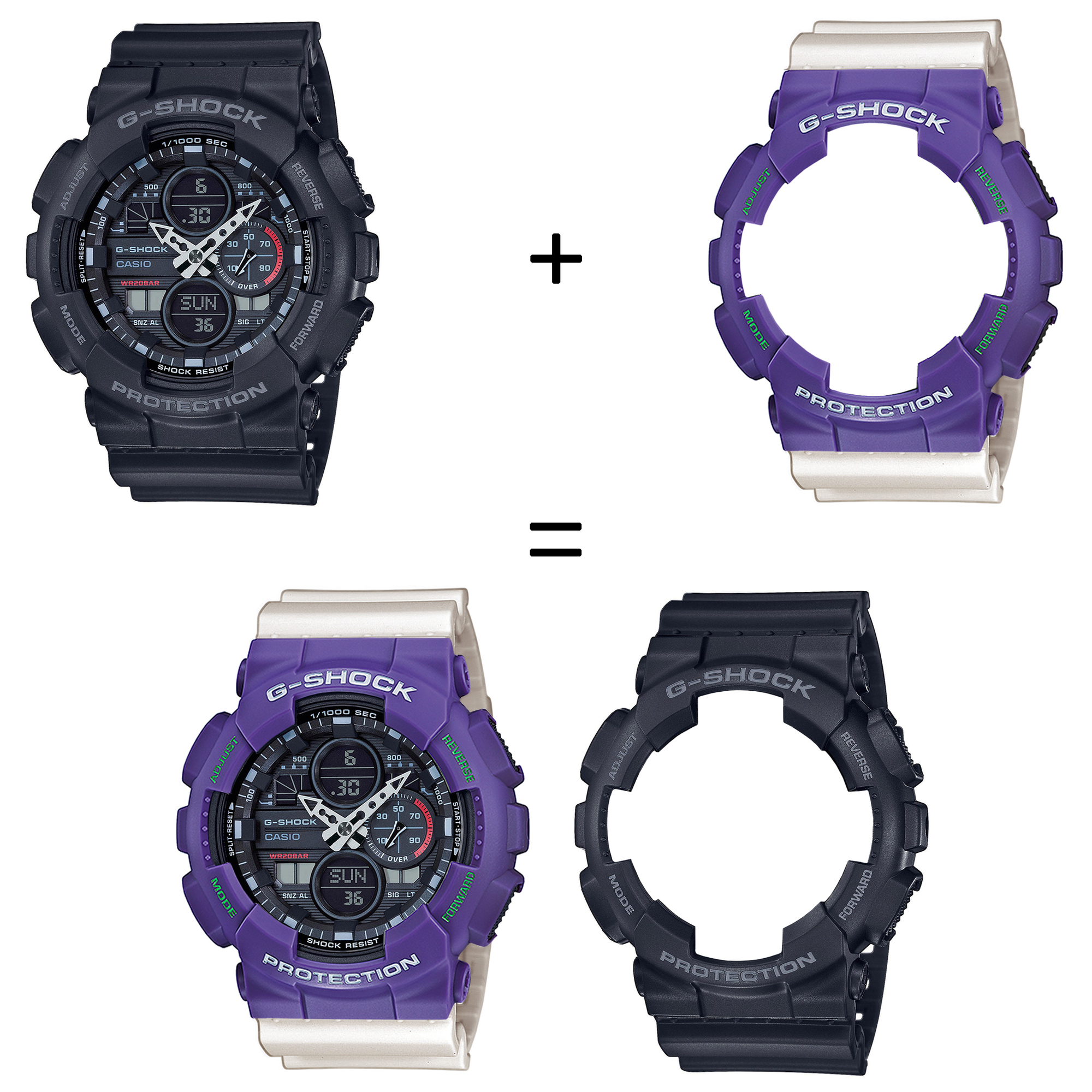 Casio SET GA-140-1A1ER + BEZEL 10498250 + PASEK 10395227 zegarek - miniatura 2