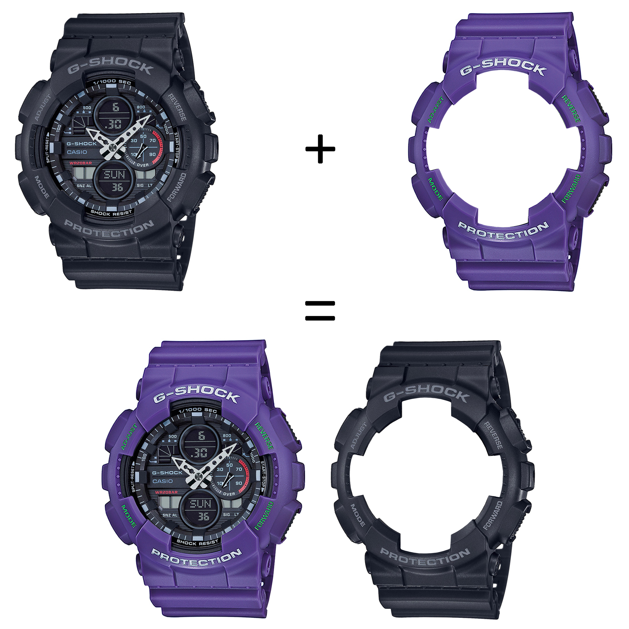 Casio SET GA-140-1A1ER + BEZEL 10498250 + PASEK 10498156 zegarek - miniatura 2