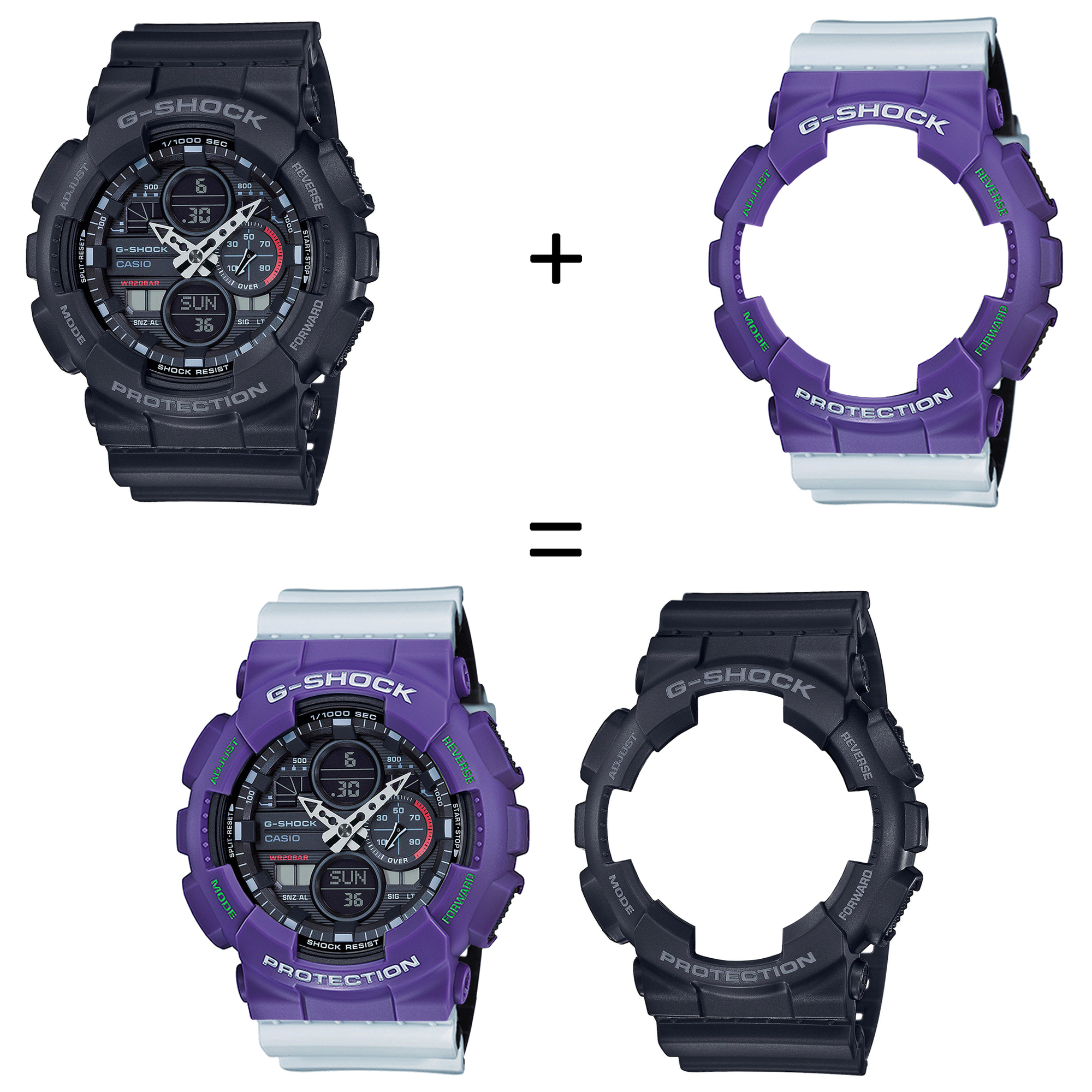 Casio SET GA-140-1A1ER + BEZEL 10498250 + PASEK 10527469 zegarek - miniatura 2