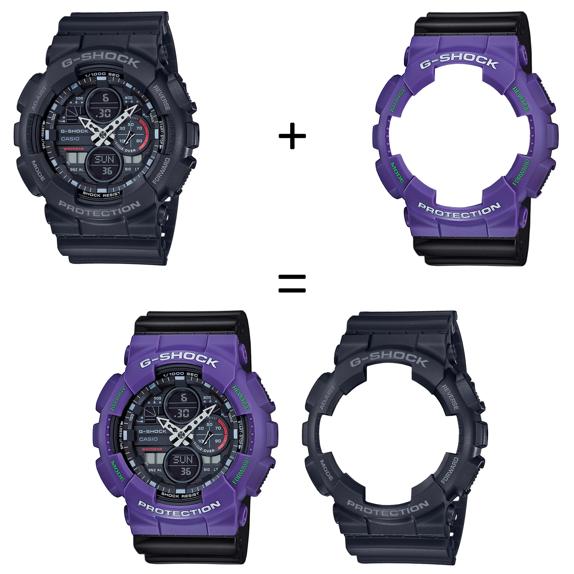 Casio SET GA-140-1A1ER + BEZEL 10498250 + PASEK 10536683 zegarek - miniatura 2