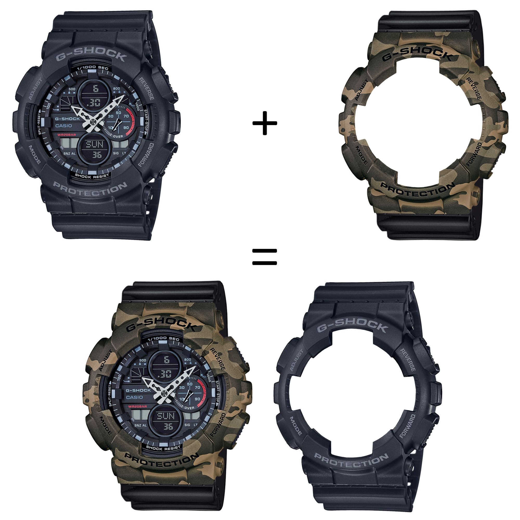 Casio SET GA-140-1A1ER + BEZEL 10507070 + PASEK 10536683 zegarek - miniatura 2