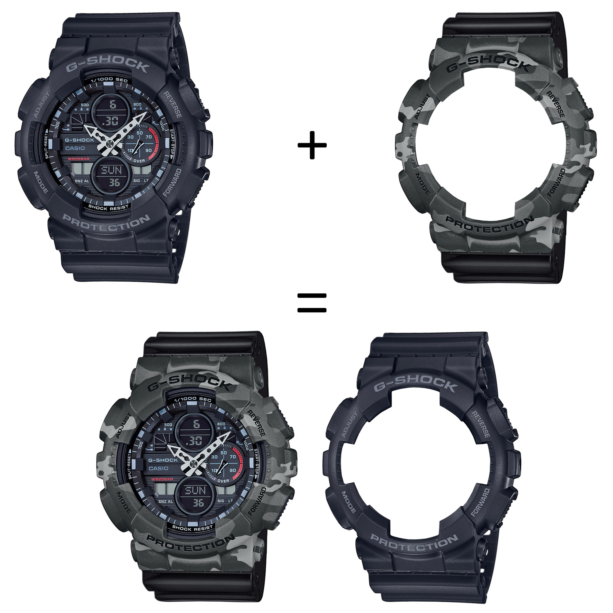 Casio SET GA-140-1A1ER + BEZEL 10507071 + PASEK 10536683 zegarek - miniatura 2