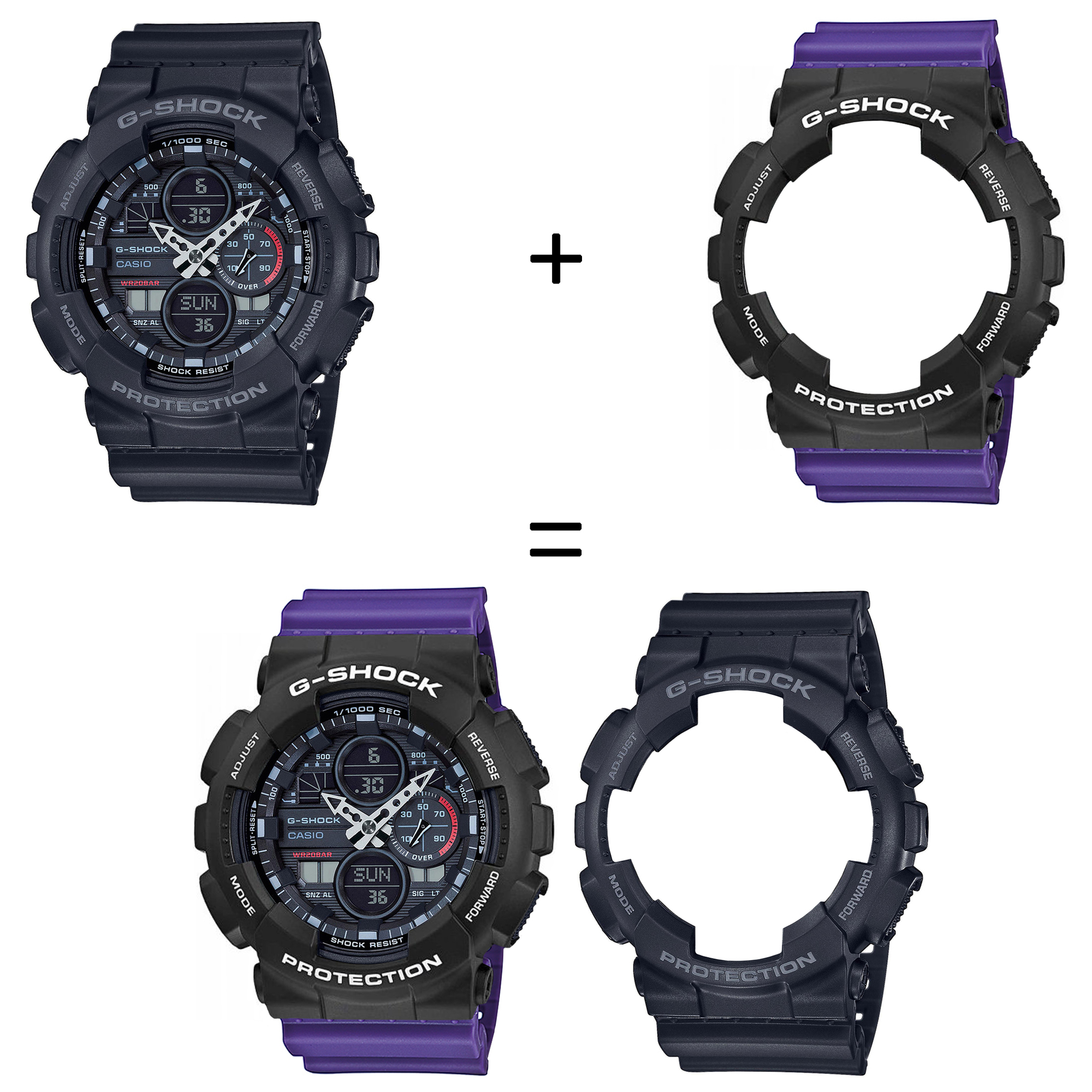 Casio SET GA-140-1A1ER + BEZEL 10508136 + PASEK 10498156 zegarek - miniatura 2