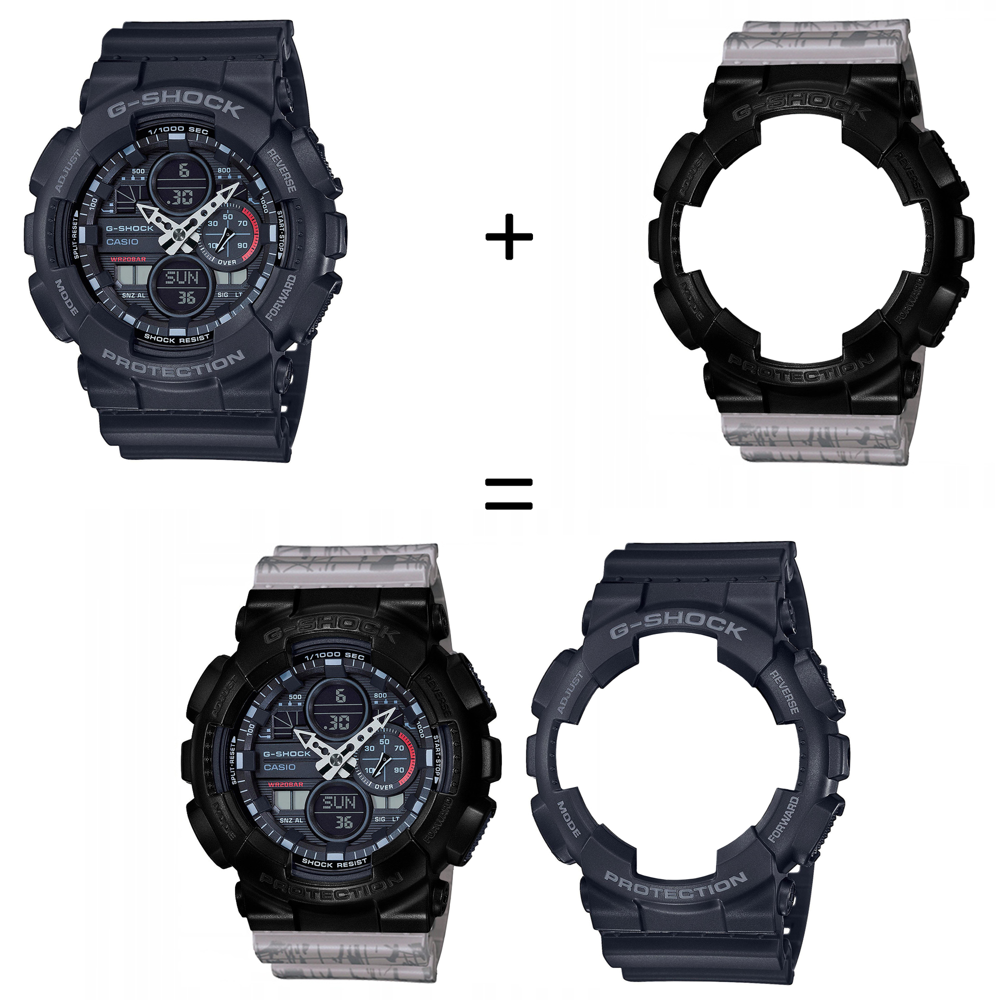 Casio SET GA-140-1A1ER + BEZEL 10523429 + PASEK 10498174 zegarek - miniatura 2