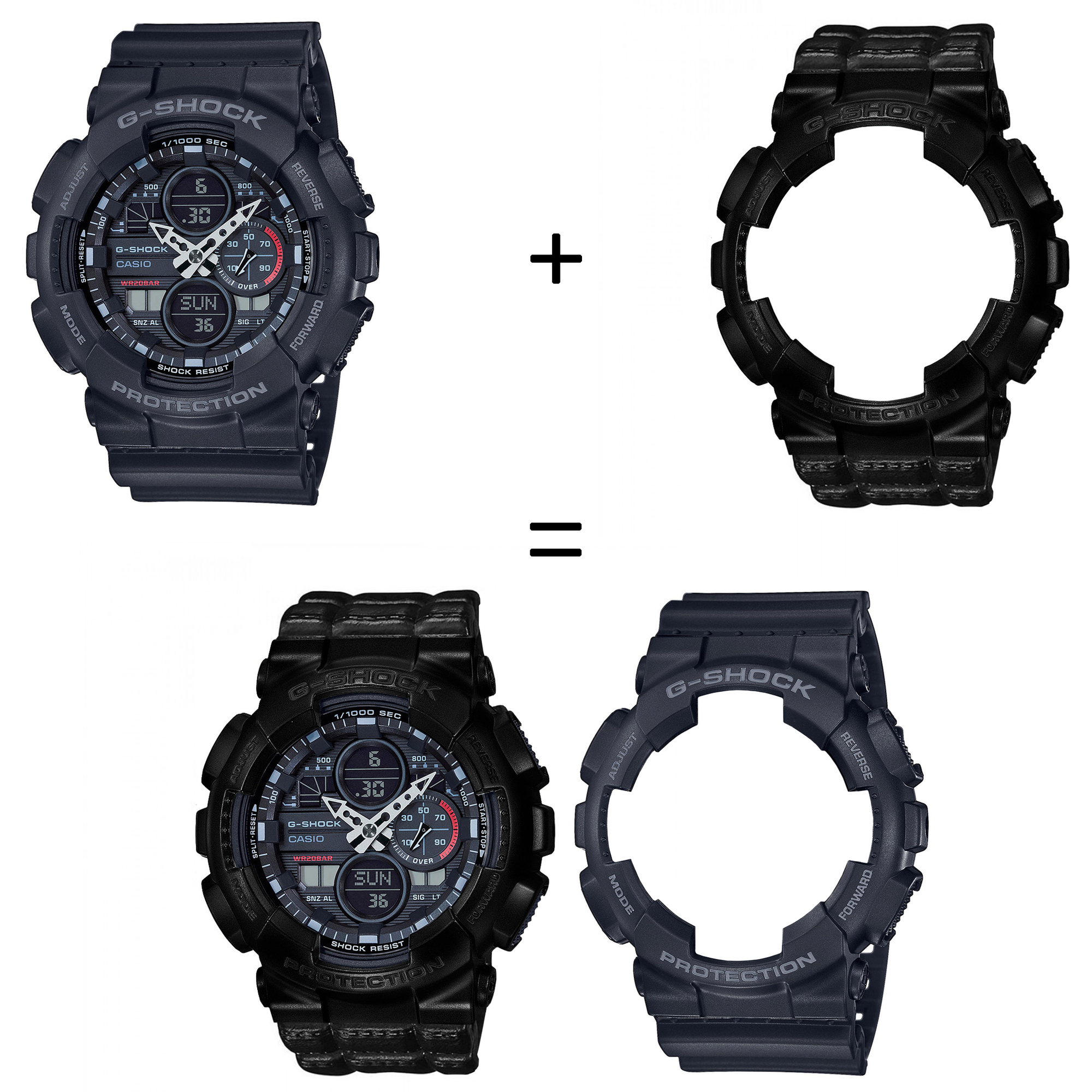 Casio SET GA-140-1A1ER + BEZEL 10523429 + PASEK 10559686 zegarek - miniatura 2