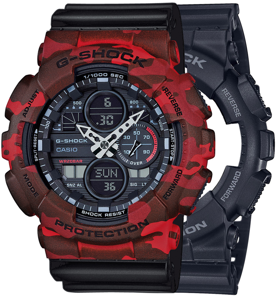 G-SHOCK SET GA-140-1A1ER + BEZEL 10530688 + PASEK 10347688