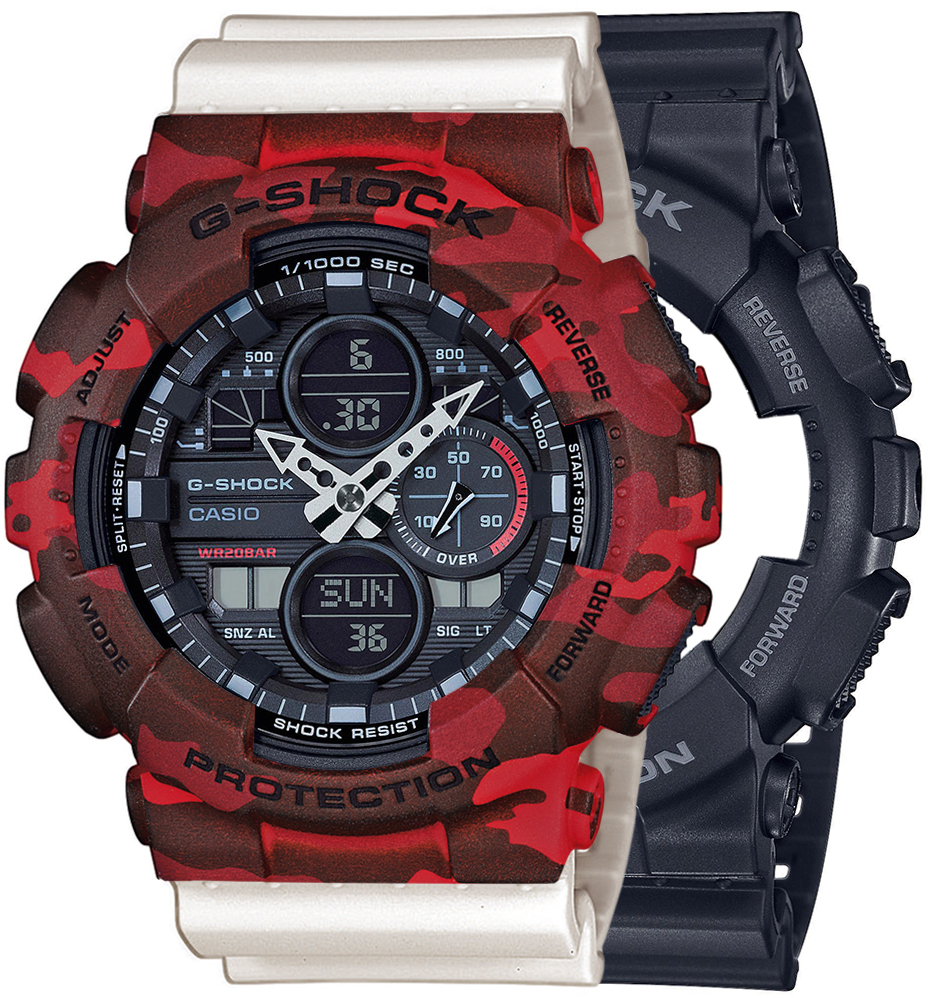 G-SHOCK SET GA-140-1A1ER + BEZEL 10530688 + PASEK 10395227