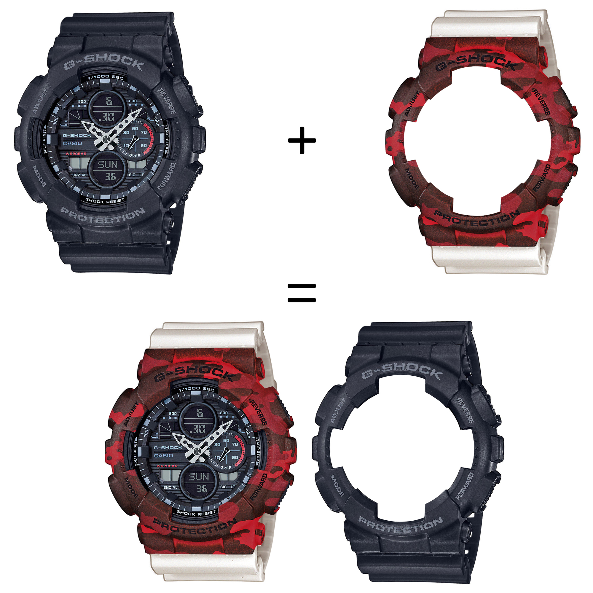 Casio SET GA-140-1A1ER + BEZEL 10530688 + PASEK 10395227 zegarek - miniatura 2