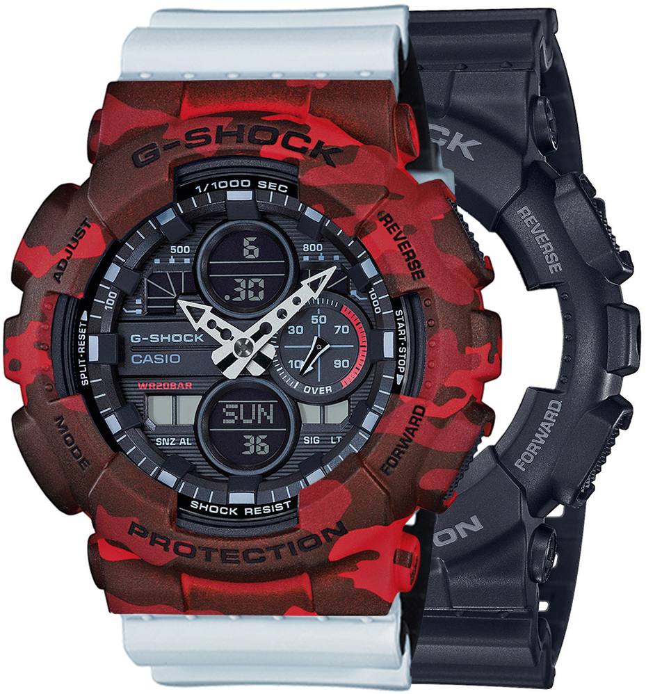 G-SHOCK SET GA-140-1A1ER + BEZEL 10530688 + PASEK 10527469