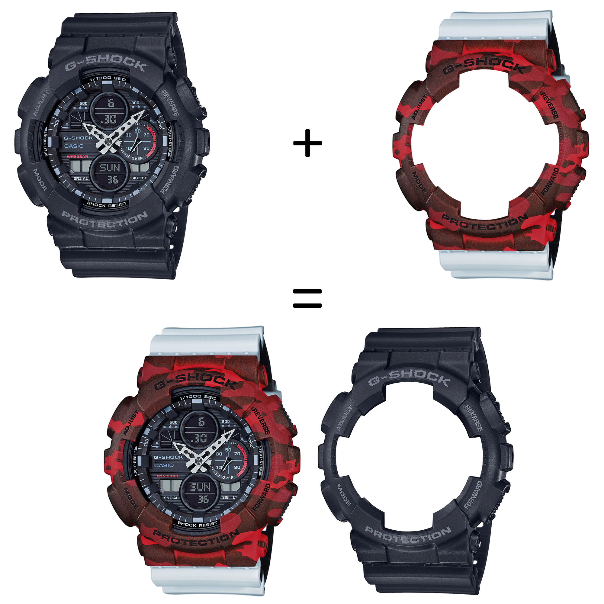 Casio SET GA-140-1A1ER + BEZEL 10530688 + PASEK 10527469 zegarek - miniatura 2