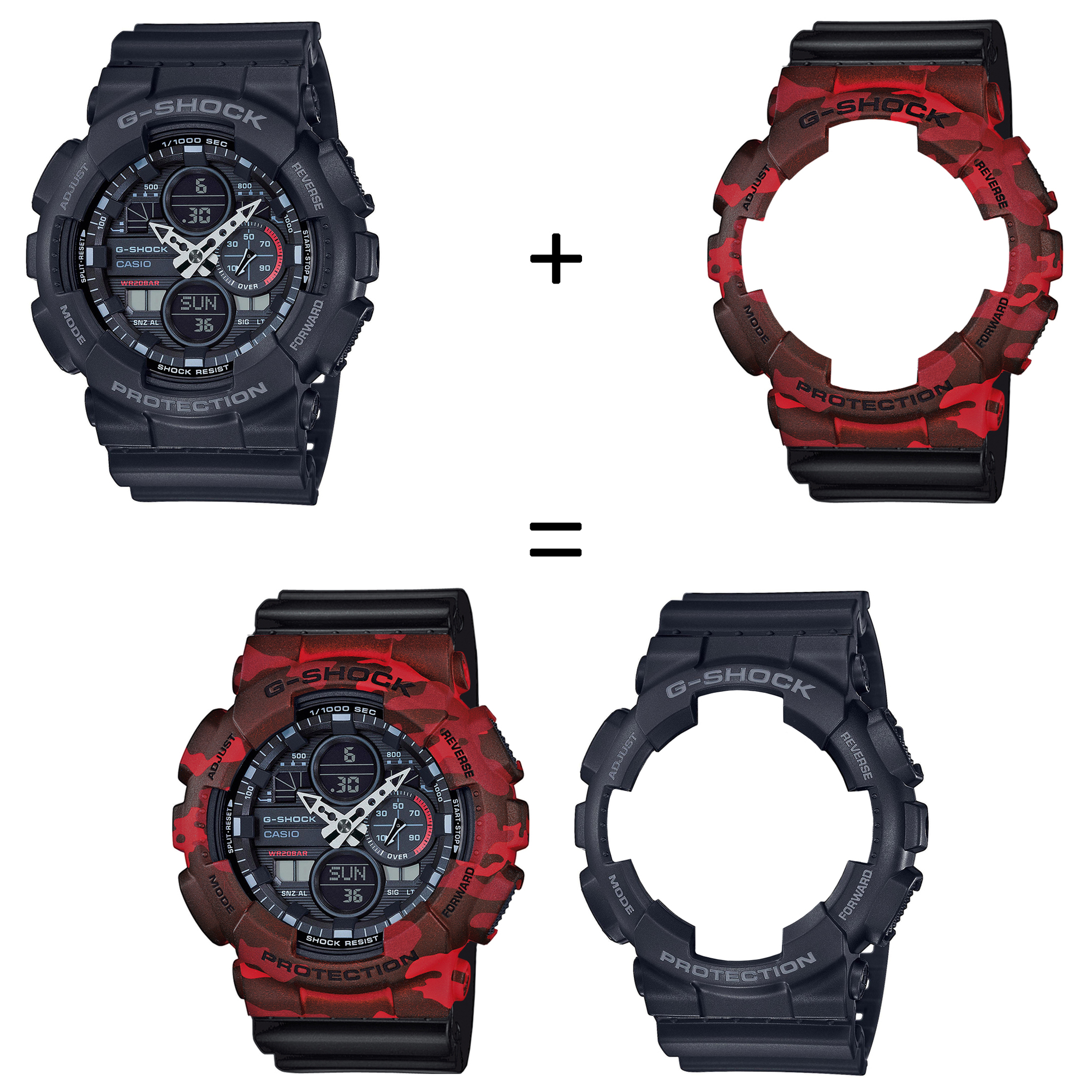 Casio SET GA-140-1A1ER + BEZEL 10530688 + PASEK 10536683 zegarek - miniatura 2