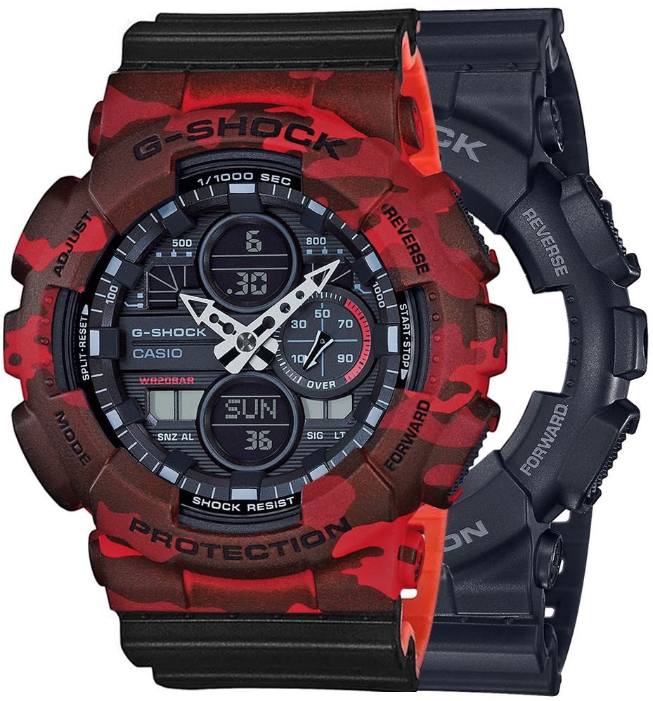 G-SHOCK SET GA-140-1A1ER + BEZEL 10530688 + PASEK 10577142