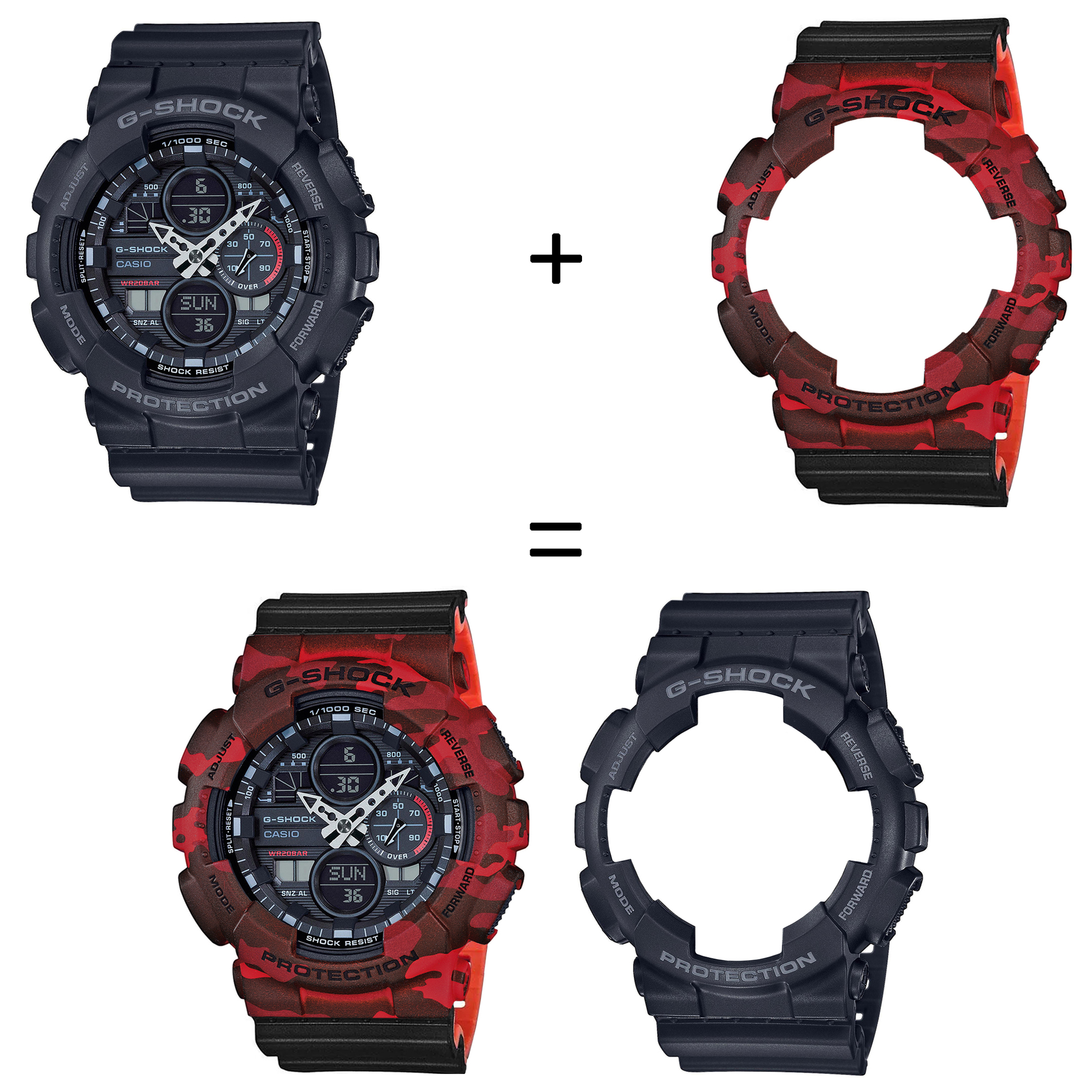 Casio SET GA-140-1A1ER + BEZEL 10530688 + PASEK 10577142 zegarek - miniatura 2