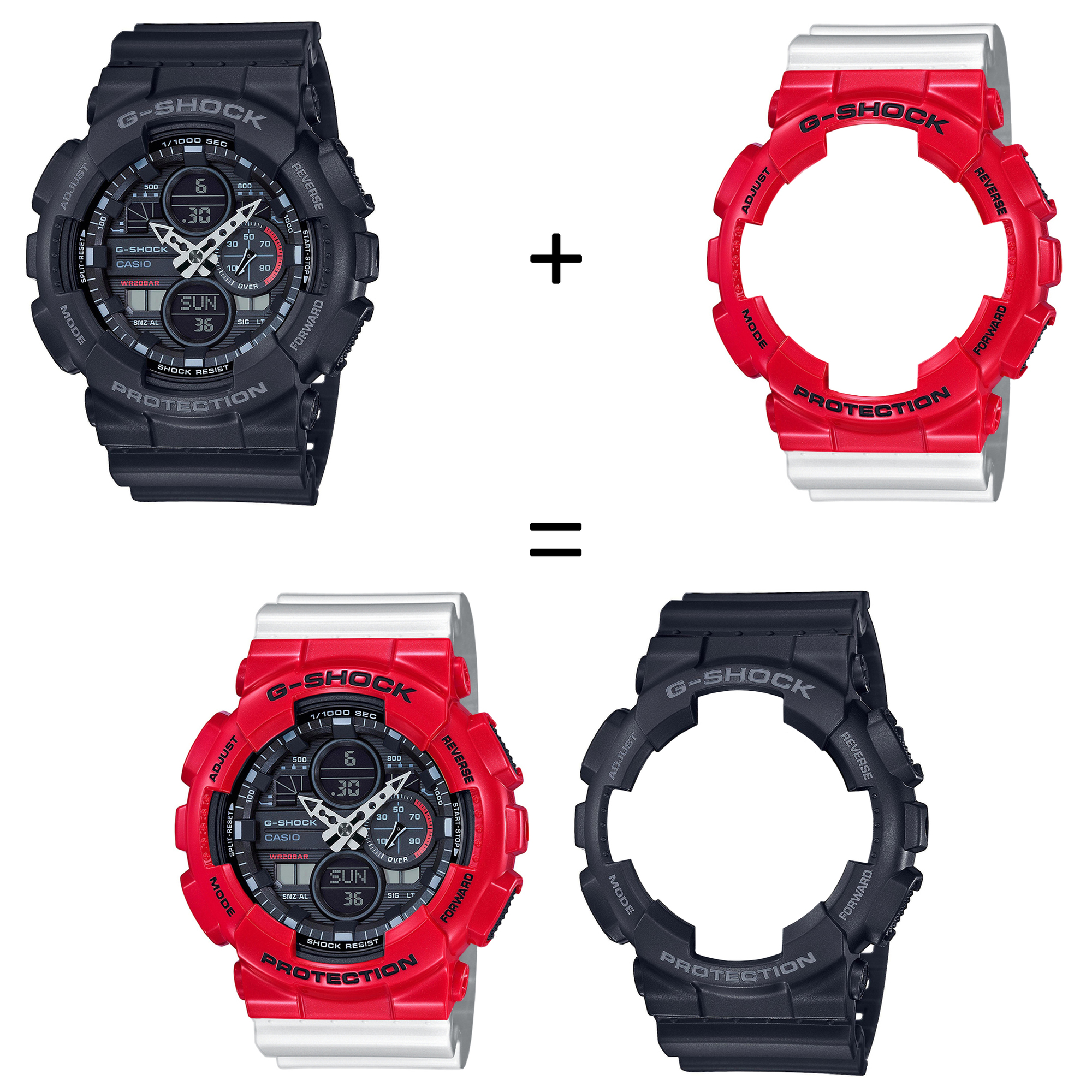Casio SET GA-140-1A1ER + BEZEL 10557822 + PASEK 10347710 zegarek - miniatura 2